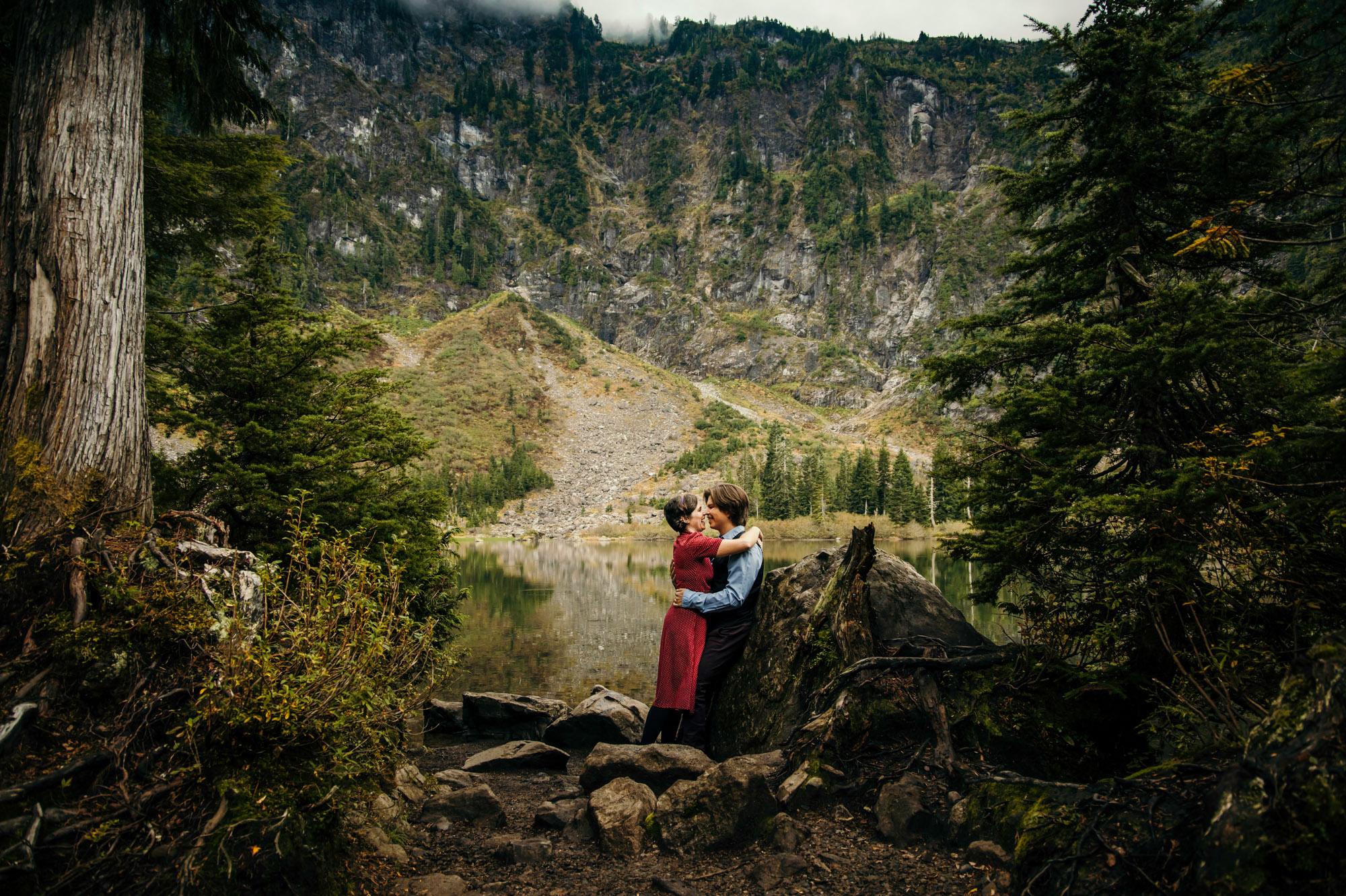 Cascade Mountain adventure engagement session by Seattle wedding photographer James Thomas Long Photography