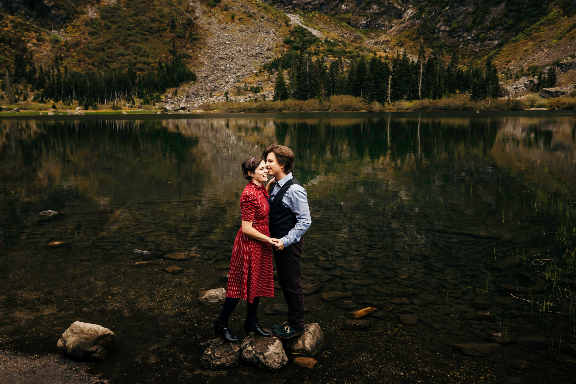 Cascade Mountain adventure engagement session by Seattle wedding photographer James Thomas Long Photography