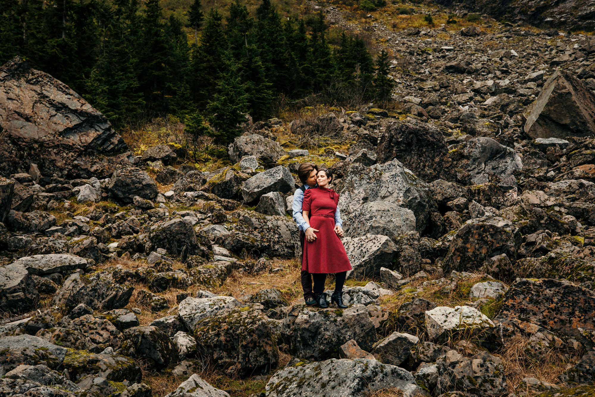 Cascade Mountain adventure engagement session by Seattle wedding photographer James Thomas Long Photography