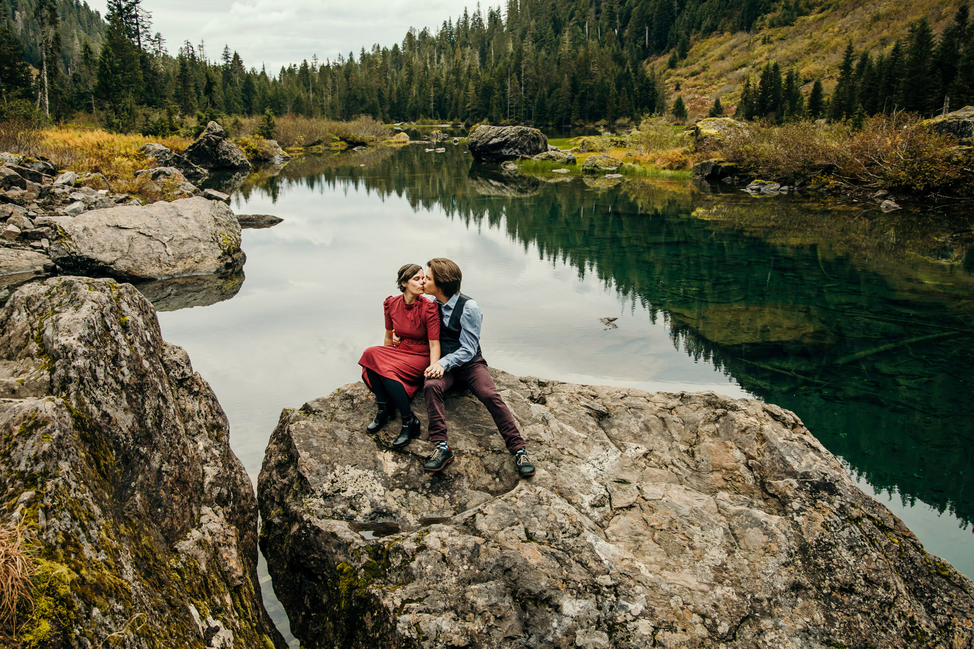 Cascade Mountain adventure engagement session by Seattle wedding photographer James Thomas Long Photography