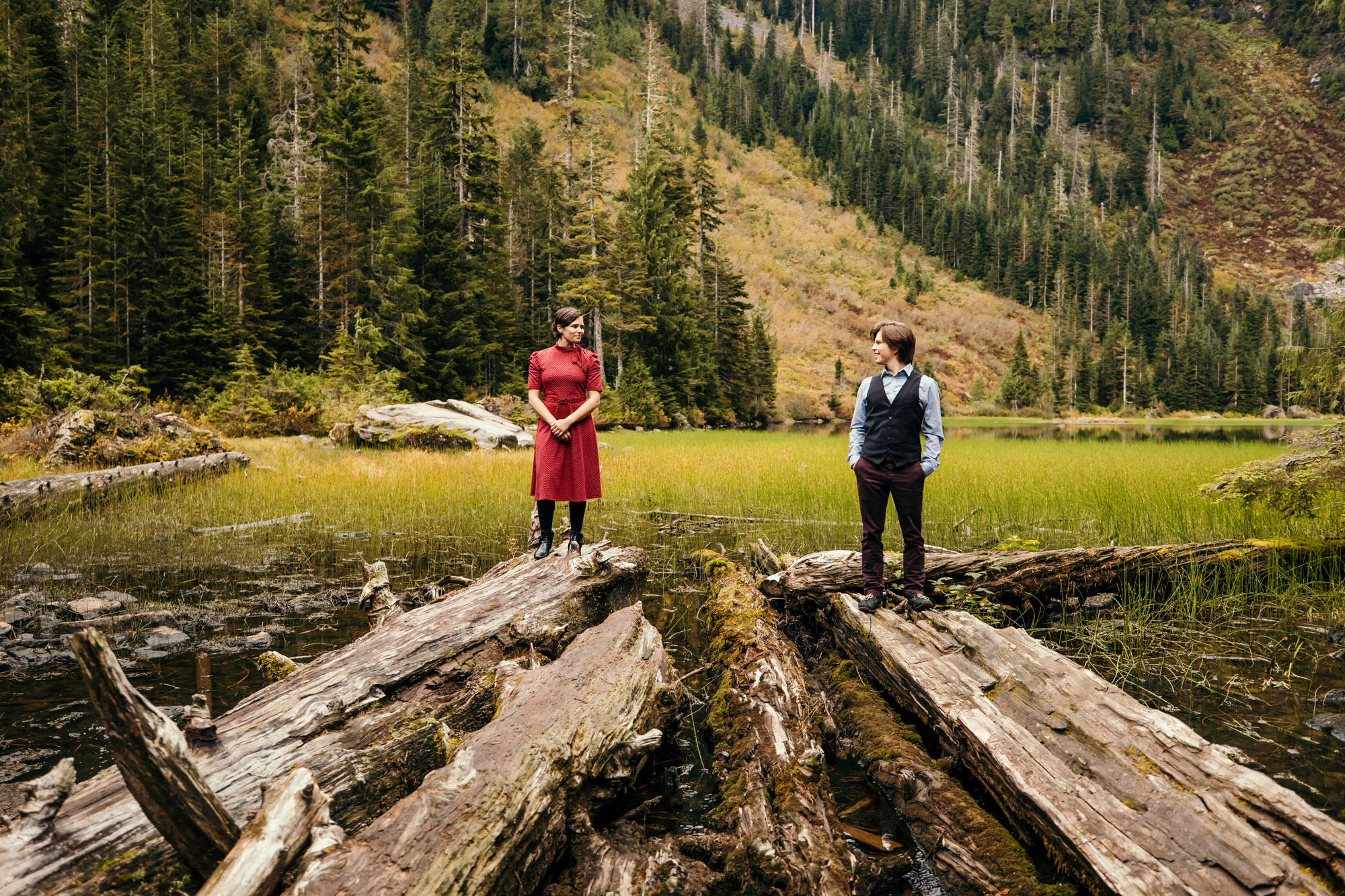 Cascade Mountain adventure engagement session by Seattle wedding photographer James Thomas Long Photography