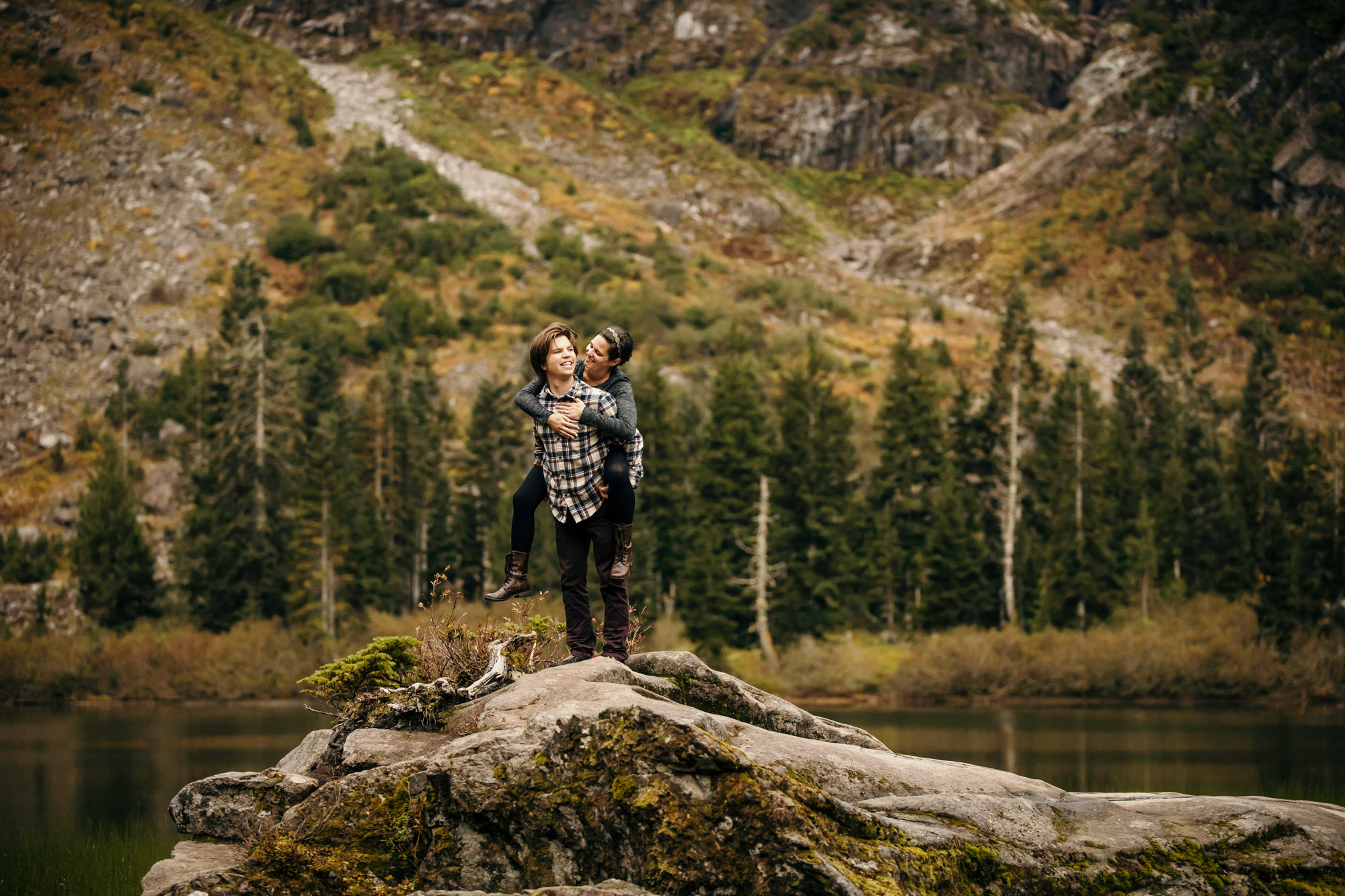 Cascade Mountain adventure engagement session by Seattle wedding photographer James Thomas Long Photography