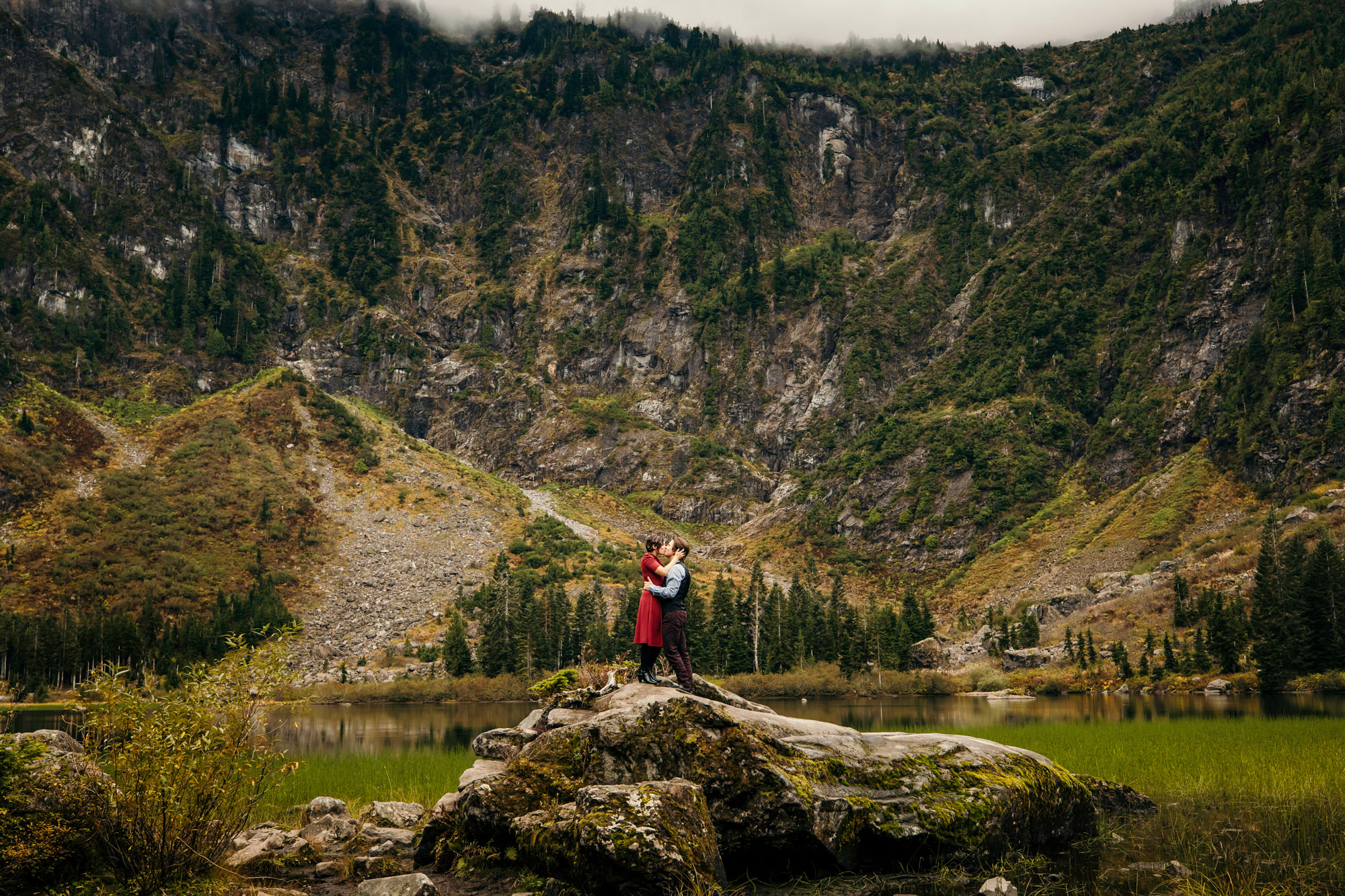 Cascade Mountain adventure engagement session by Seattle wedding photographer James Thomas Long Photography