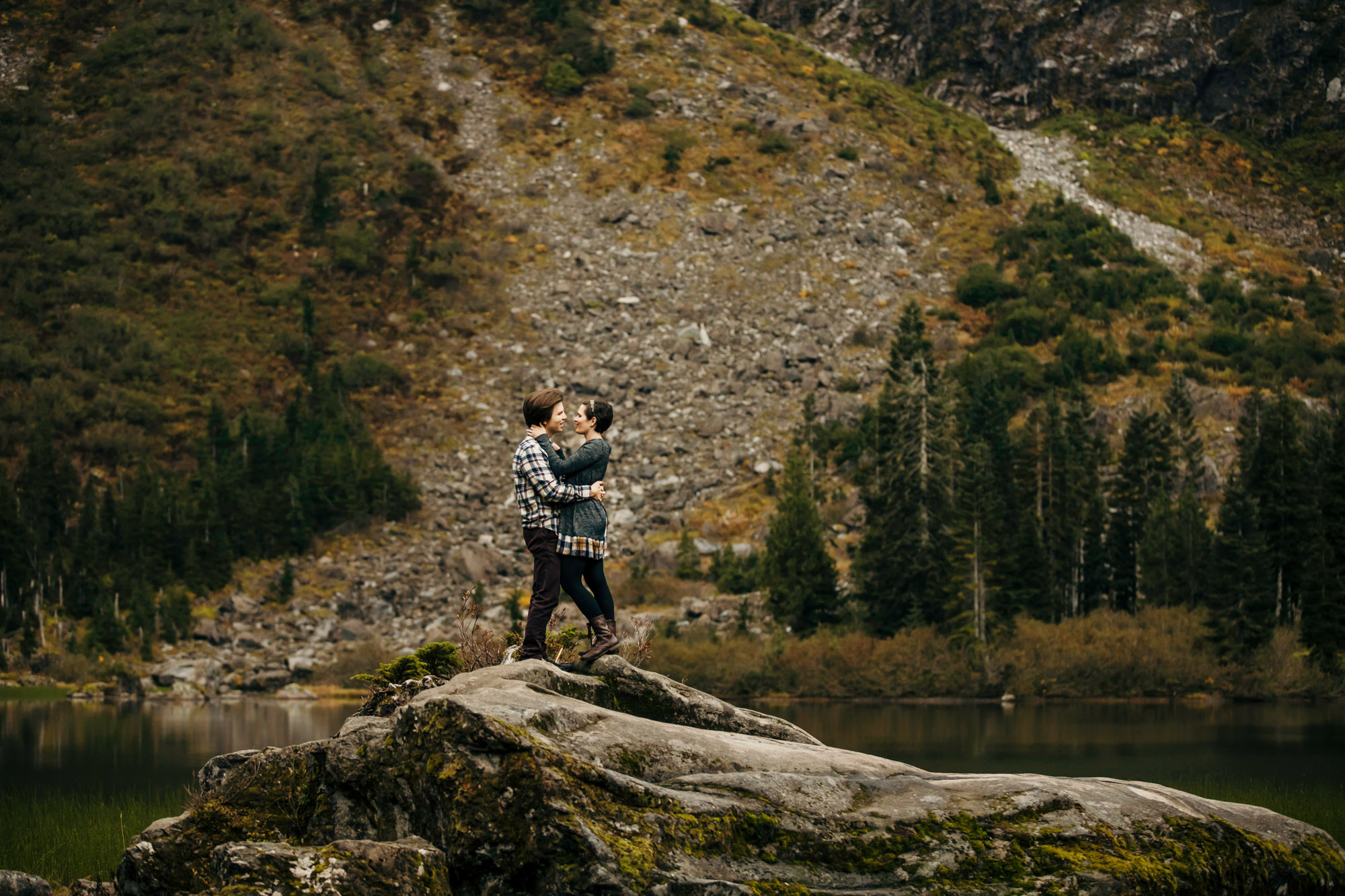 Cascade Mountain adventure engagement session by Seattle wedding photographer James Thomas Long Photography