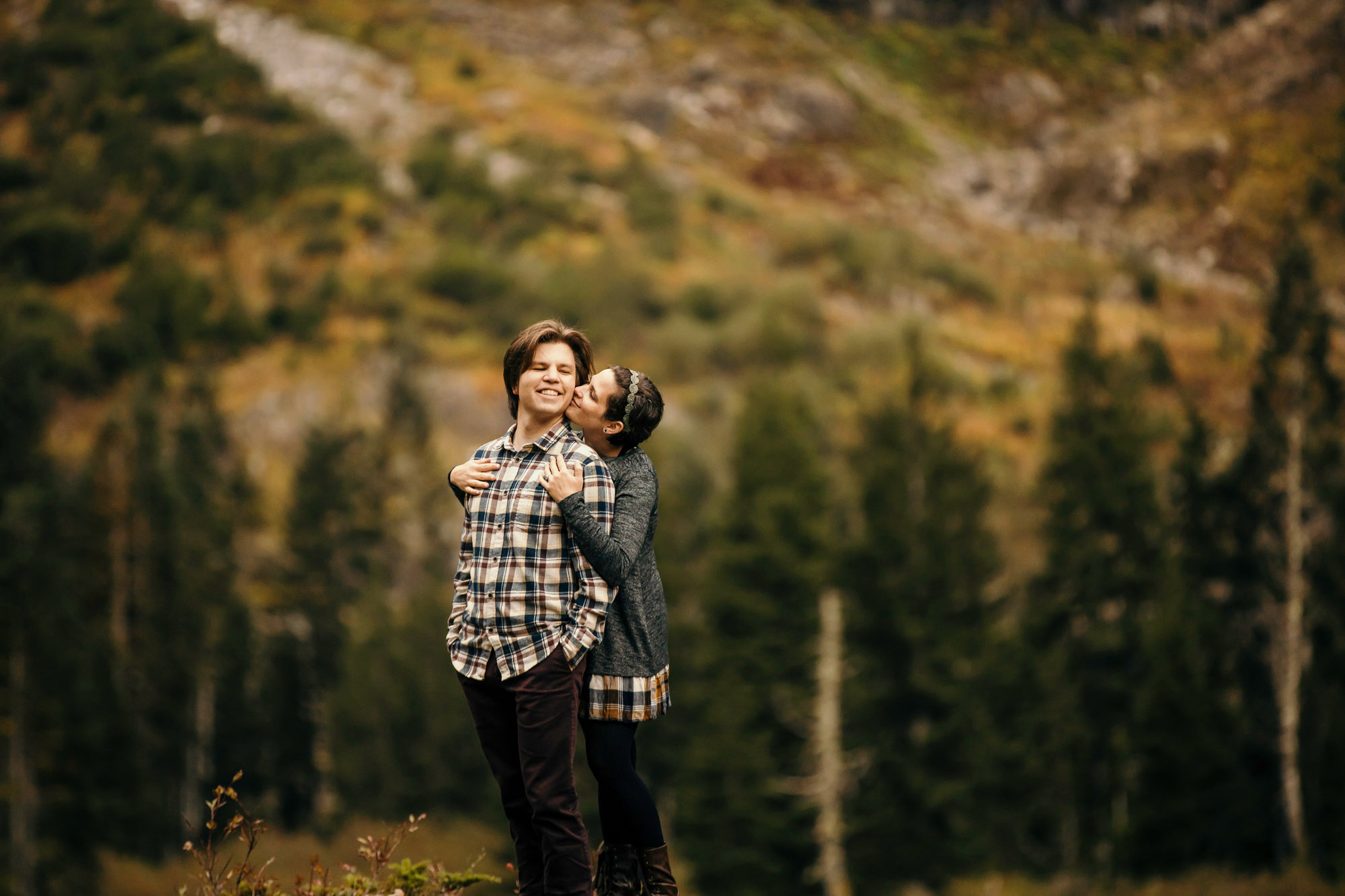 Cascade Mountain adventure engagement session by Seattle wedding photographer James Thomas Long Photography