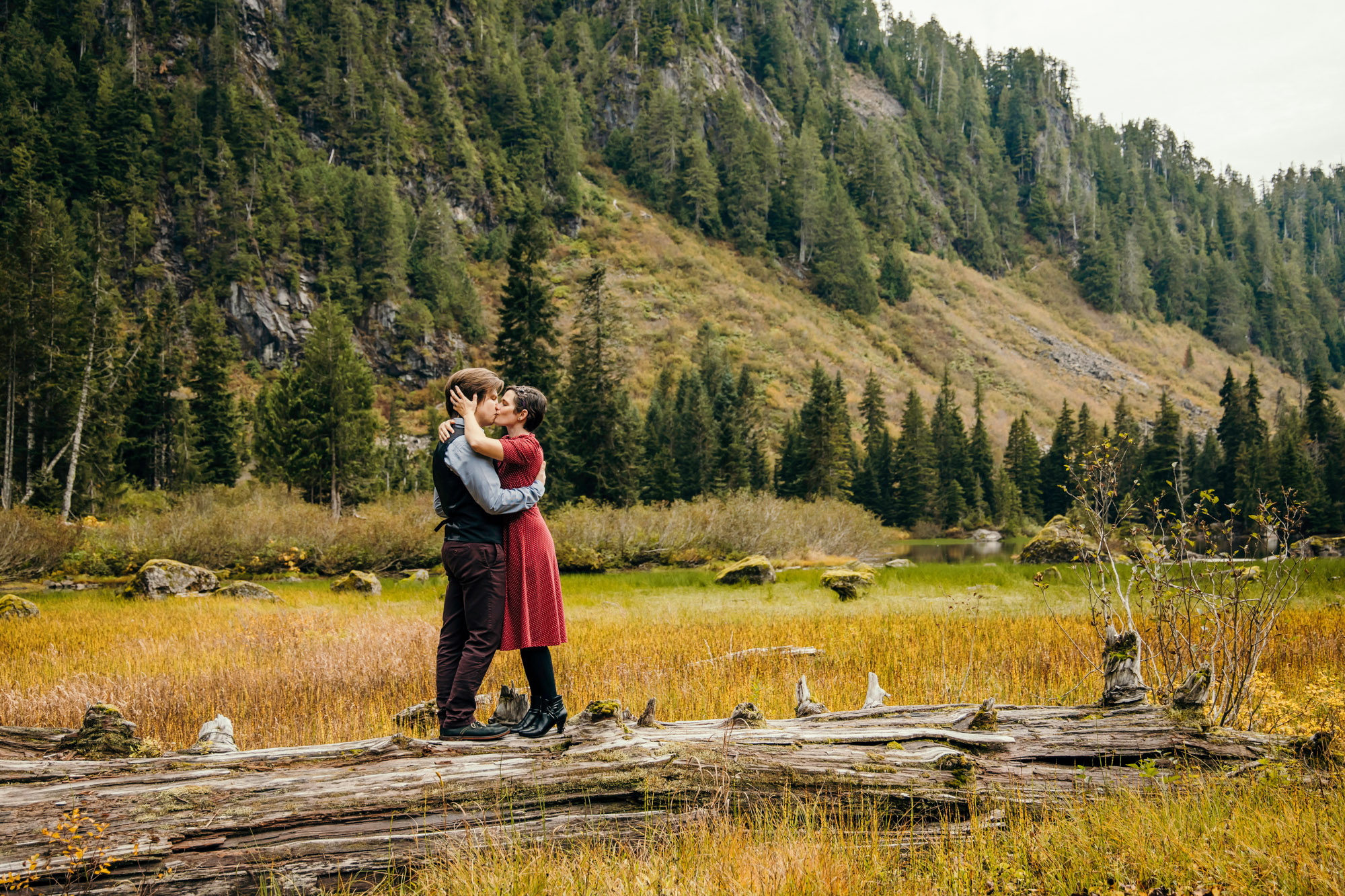 Cascade Mountain adventure engagement session by Seattle wedding photographer James Thomas Long Photography