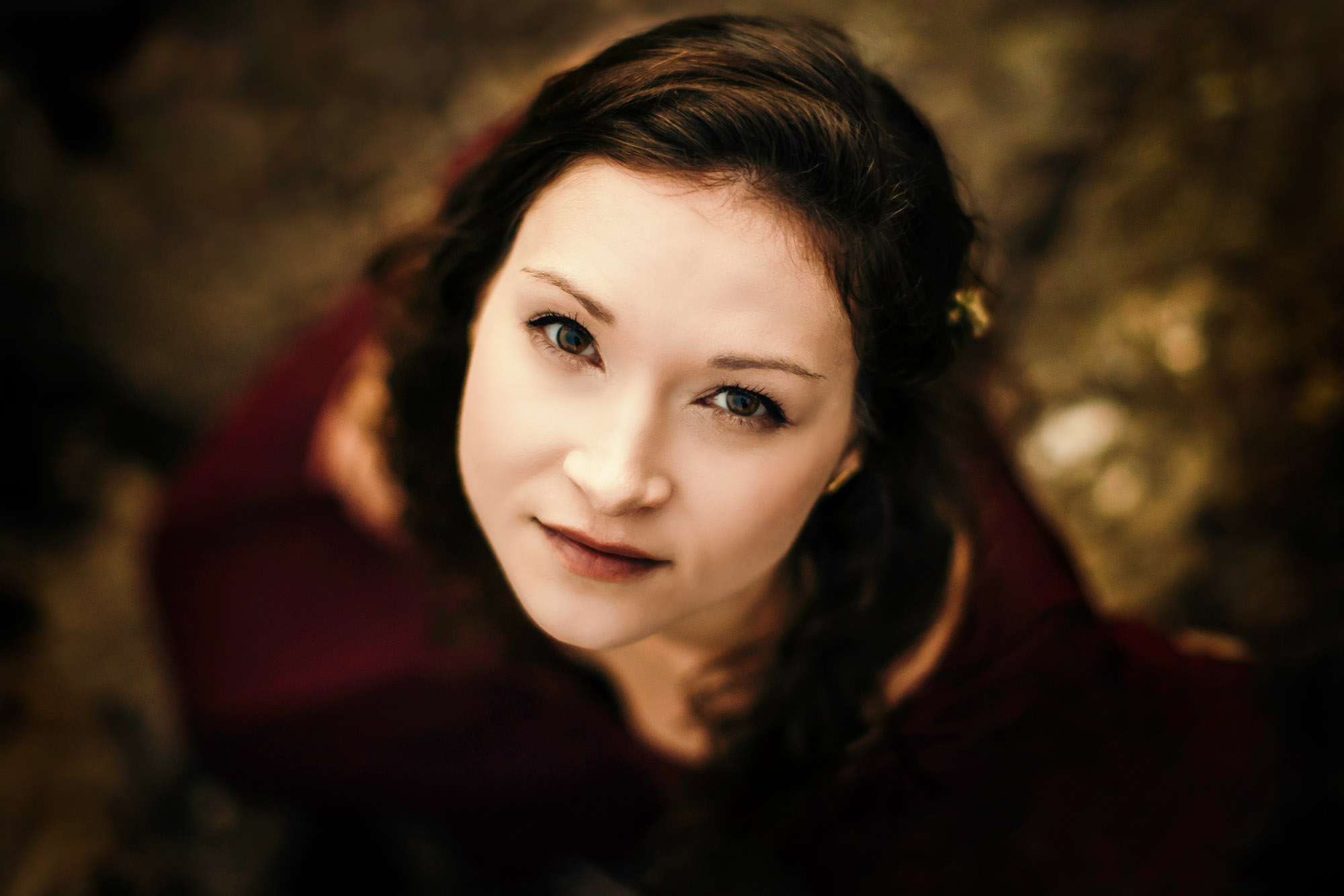 Portrait of a harpist in the Cascade Mountains by Seattle portrait photographer James Thomas Long Photography