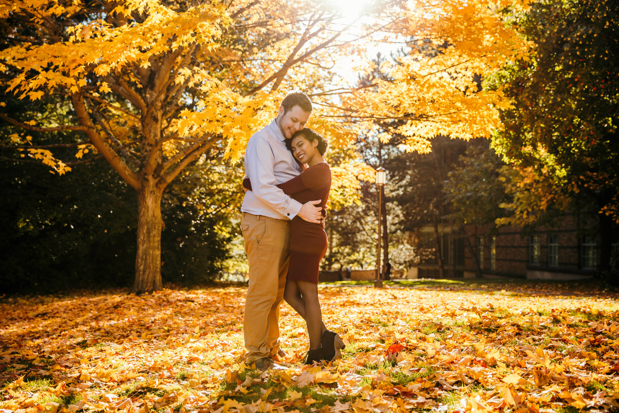 University of Washington engagement session by Seattle wedding photographer James Thomas Long Photography