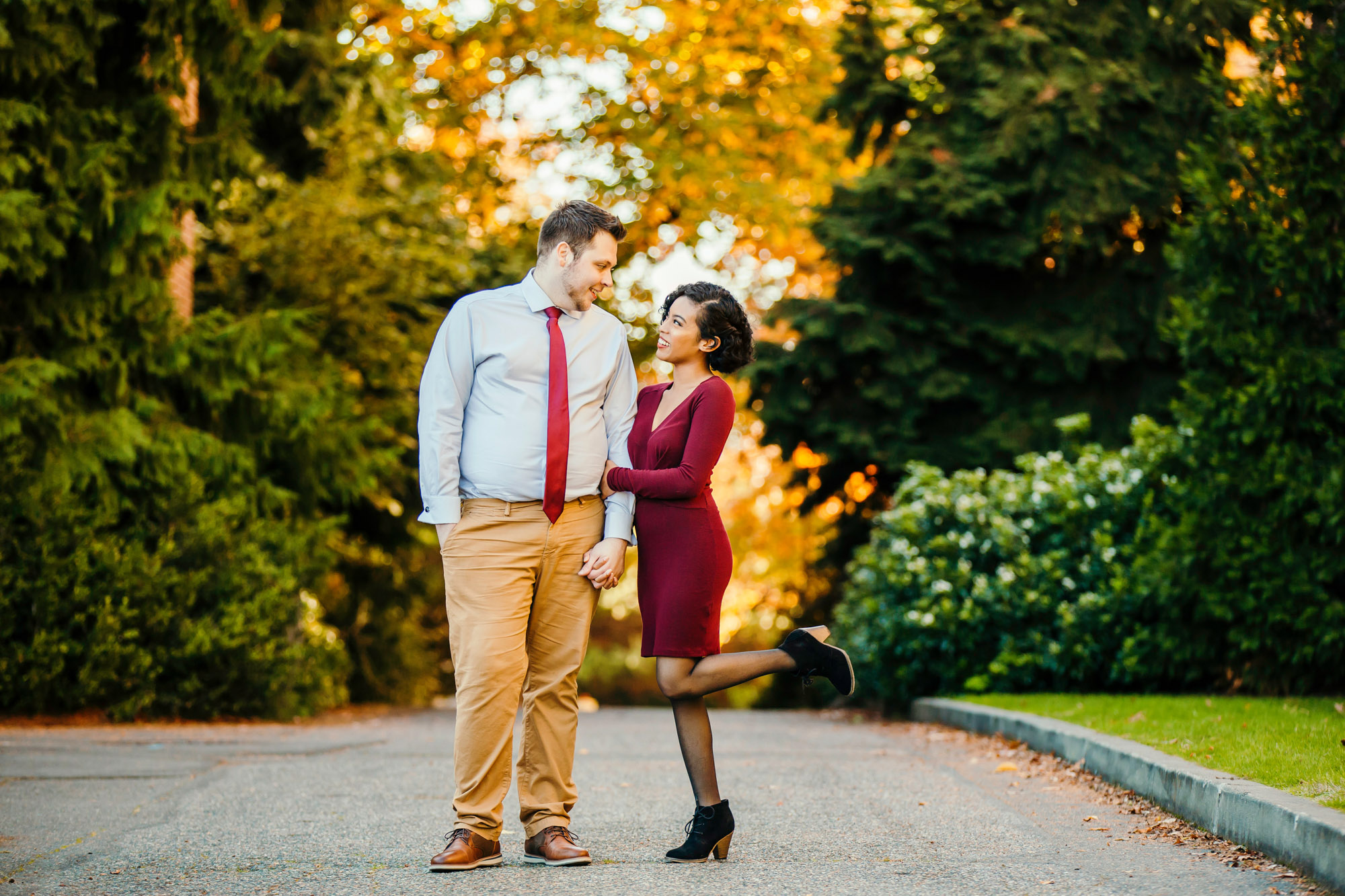 University of Washington engagement session by Seattle wedding photographer James Thomas Long Photography