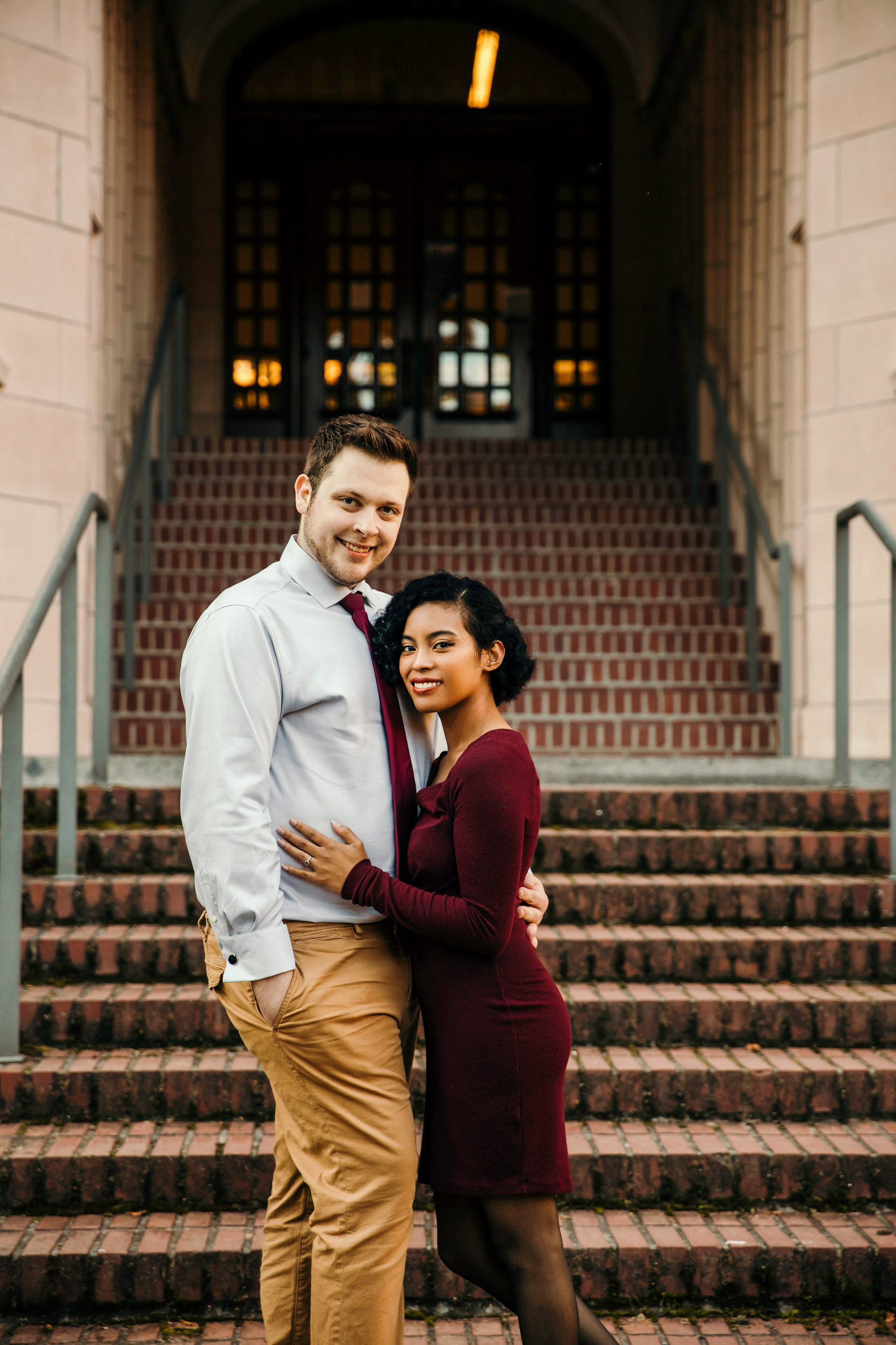 University of Washington engagement session by Seattle wedding photographer James Thomas Long Photography