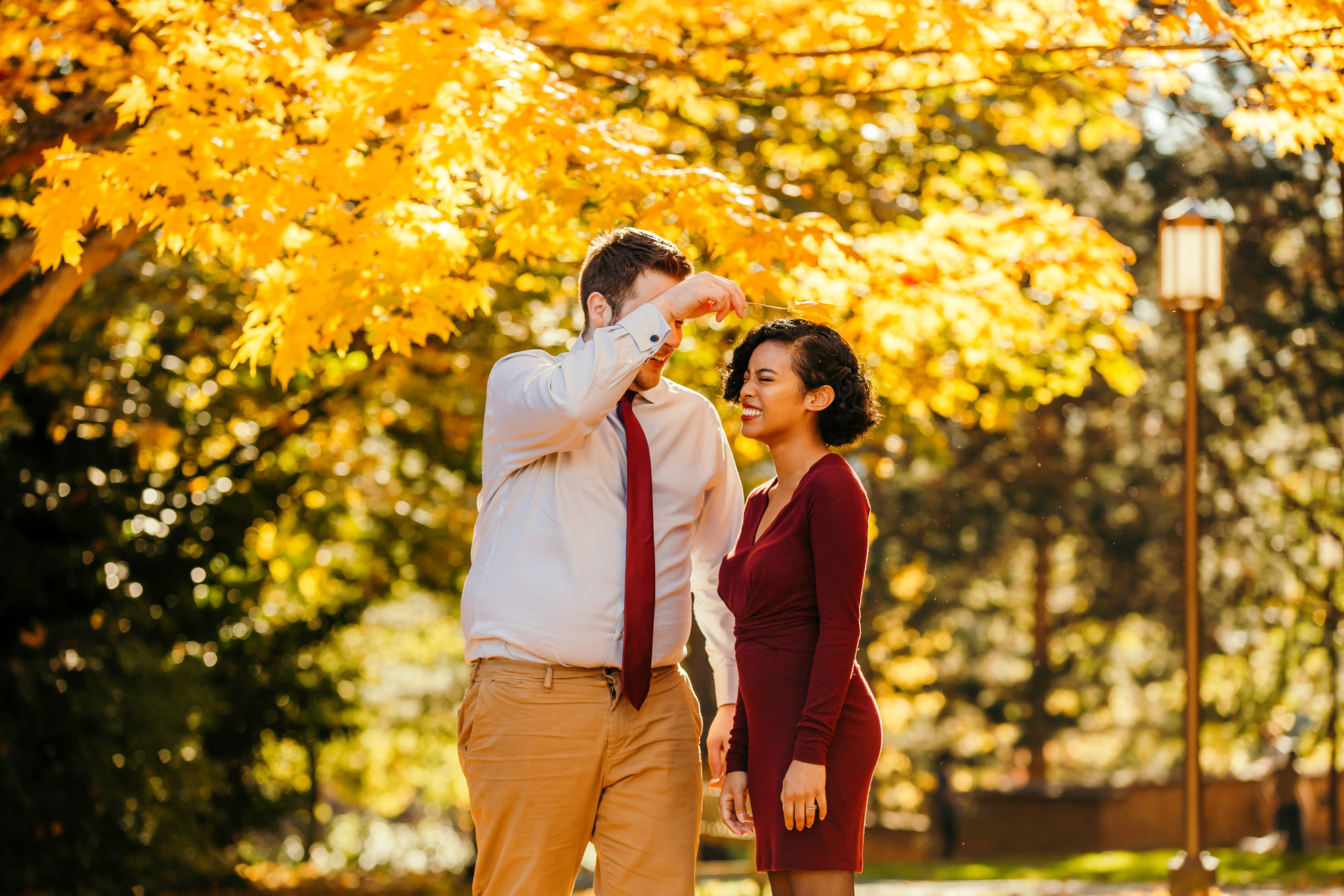 University of Washington engagement session by Seattle wedding photographer James Thomas Long Photography