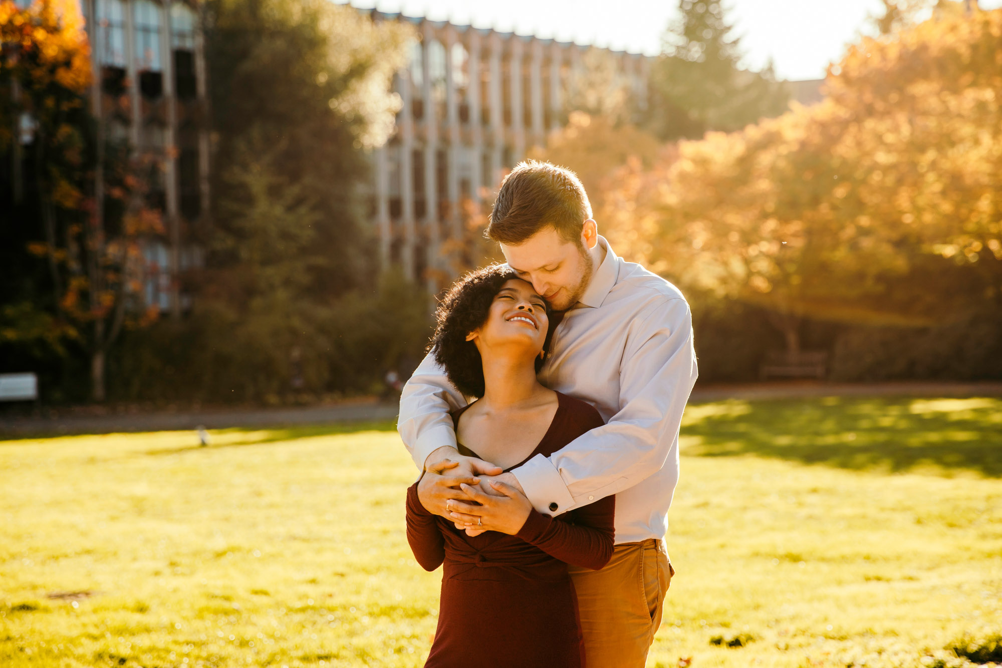 University of Washington engagement session by Seattle wedding photographer James Thomas Long Photography