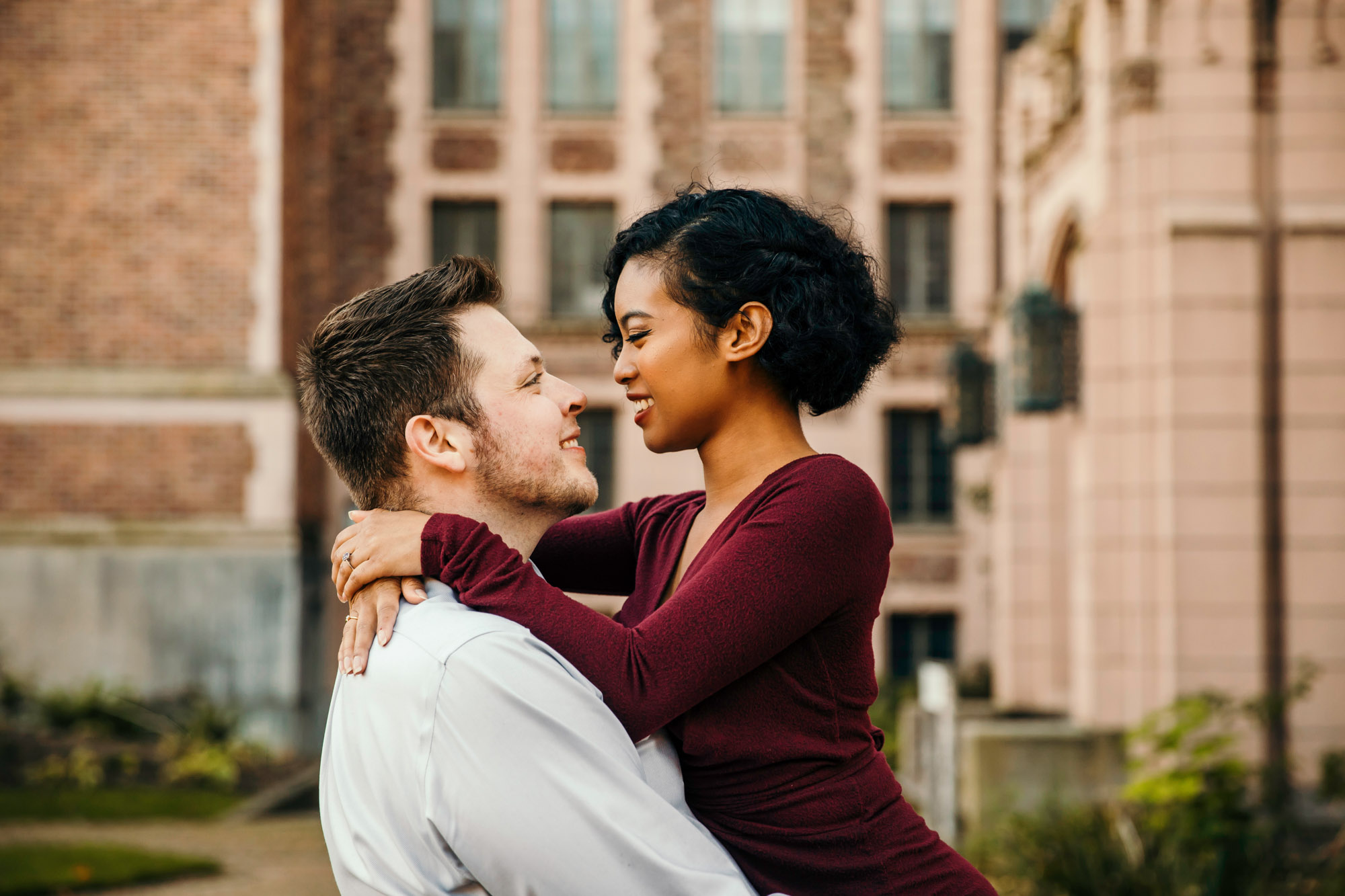 University of Washington engagement session by Seattle wedding photographer James Thomas Long Photography