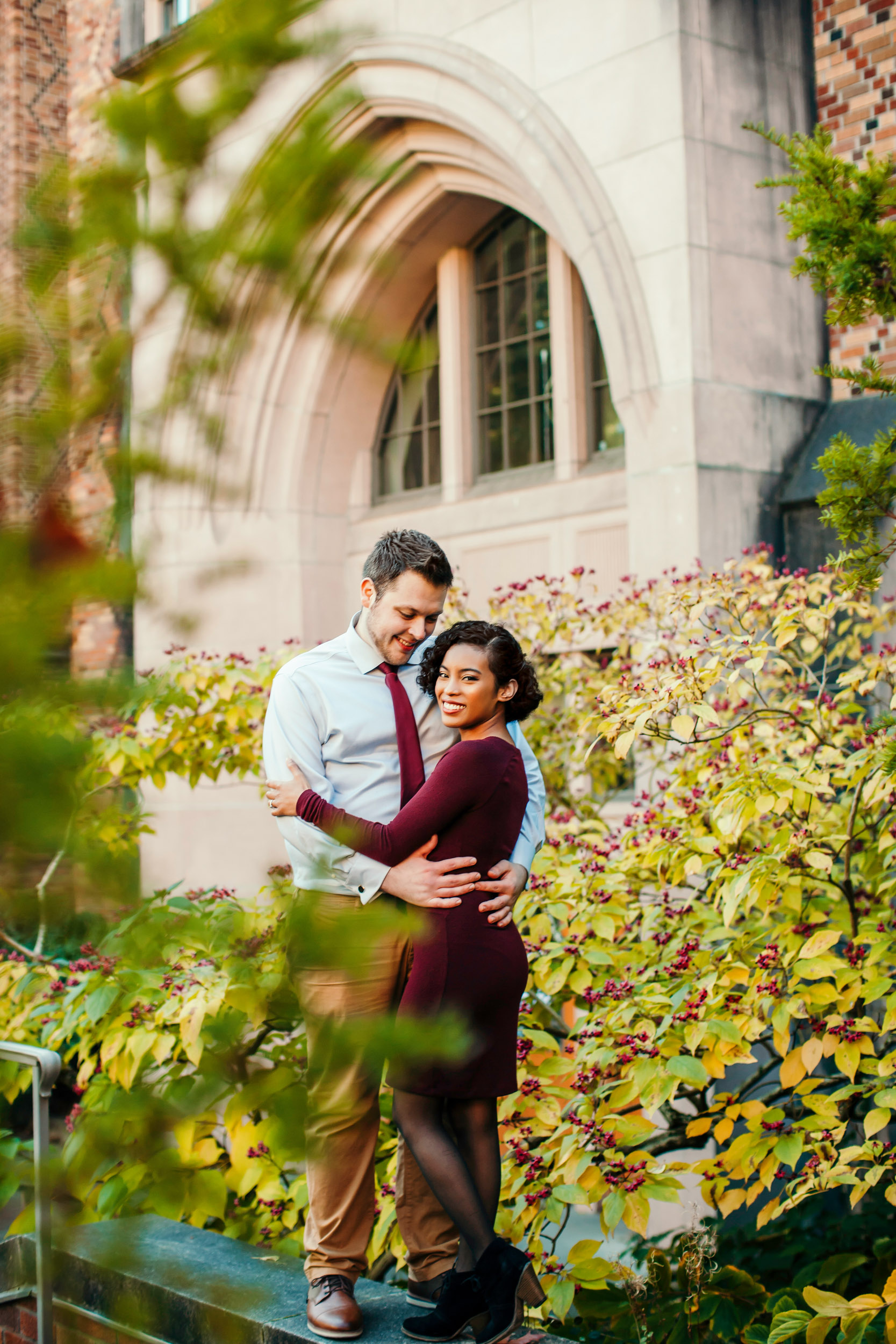 University of Washington engagement session by Seattle wedding photographer James Thomas Long Photography