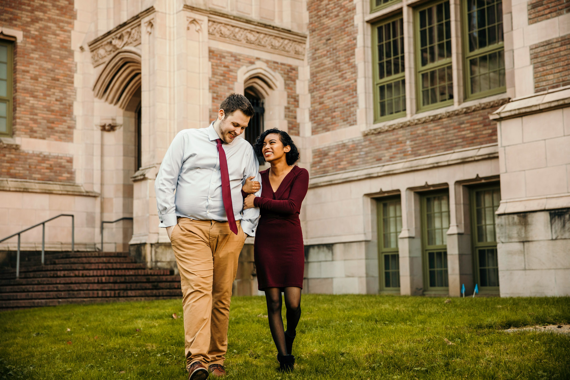 University of Washington engagement session by Seattle wedding photographer James Thomas Long Photography