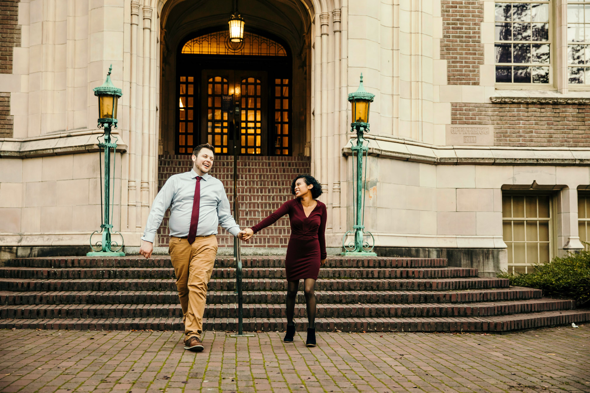 University of Washington engagement session by Seattle wedding photographer James Thomas Long Photography