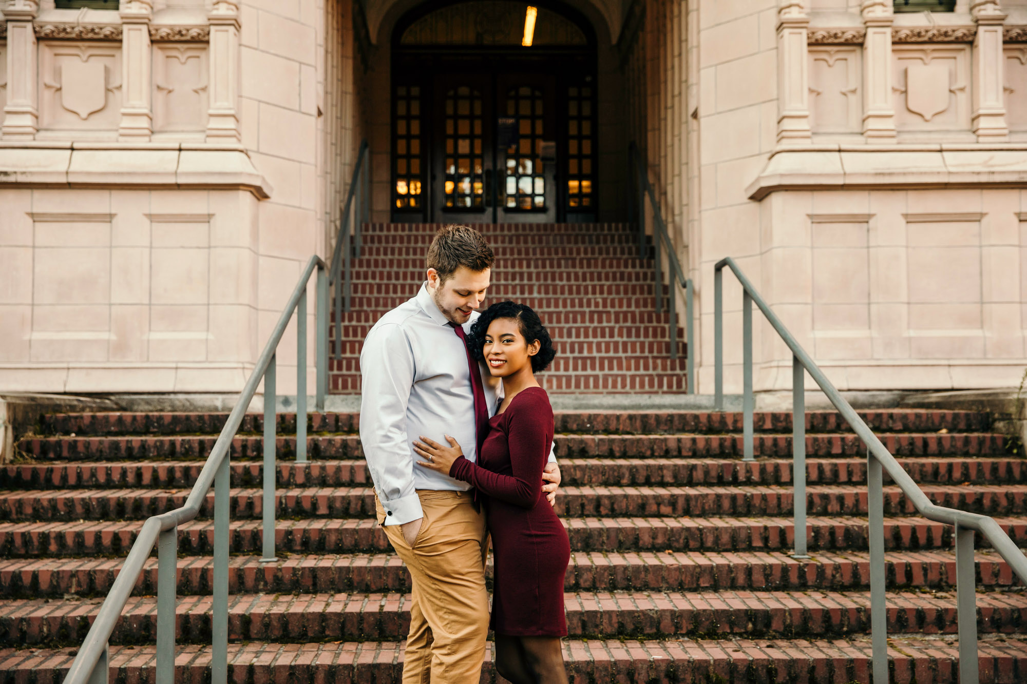 University of Washington engagement session by Seattle wedding photographer James Thomas Long Photography