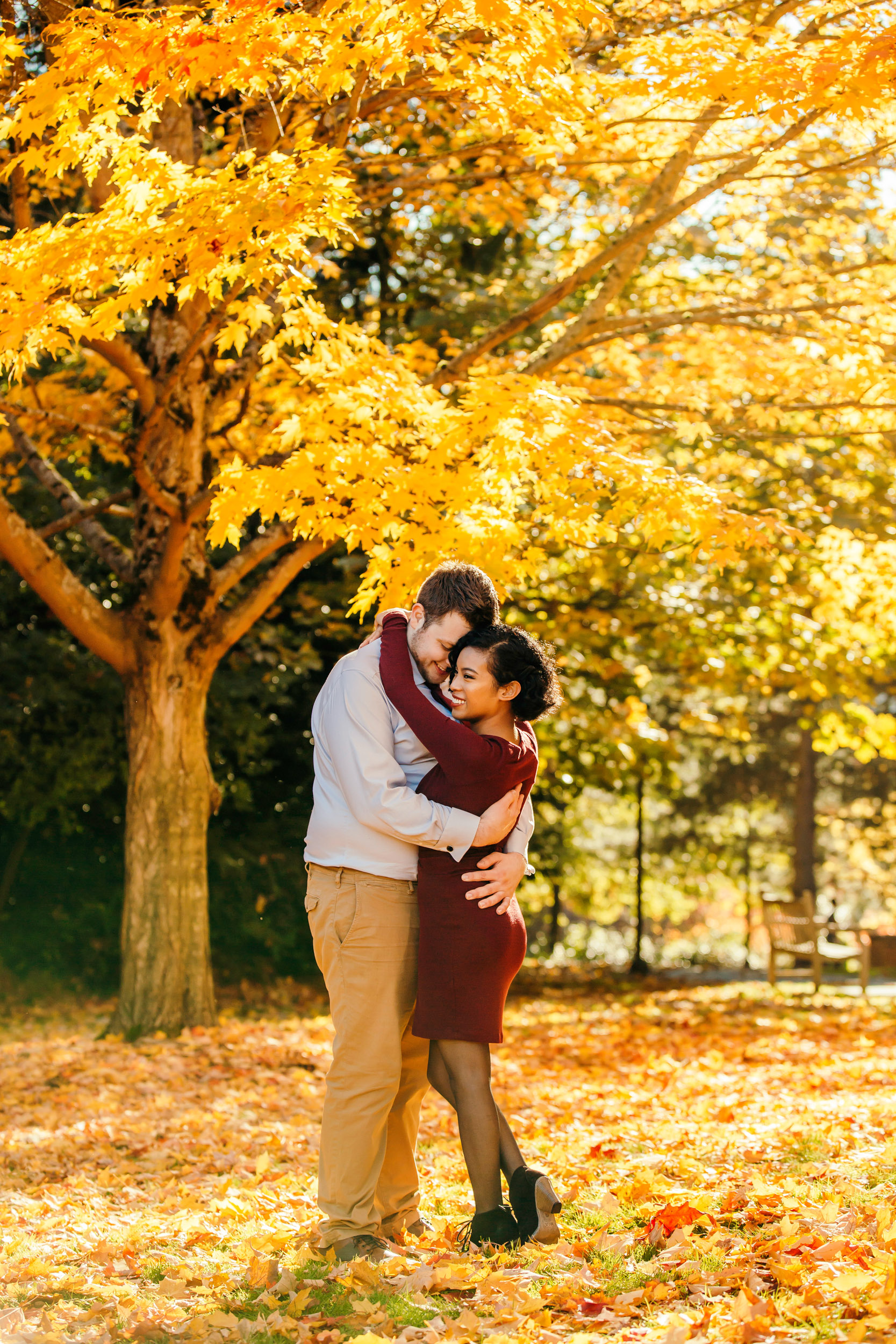 University of Washington engagement session by Seattle wedding photographer James Thomas Long Photography