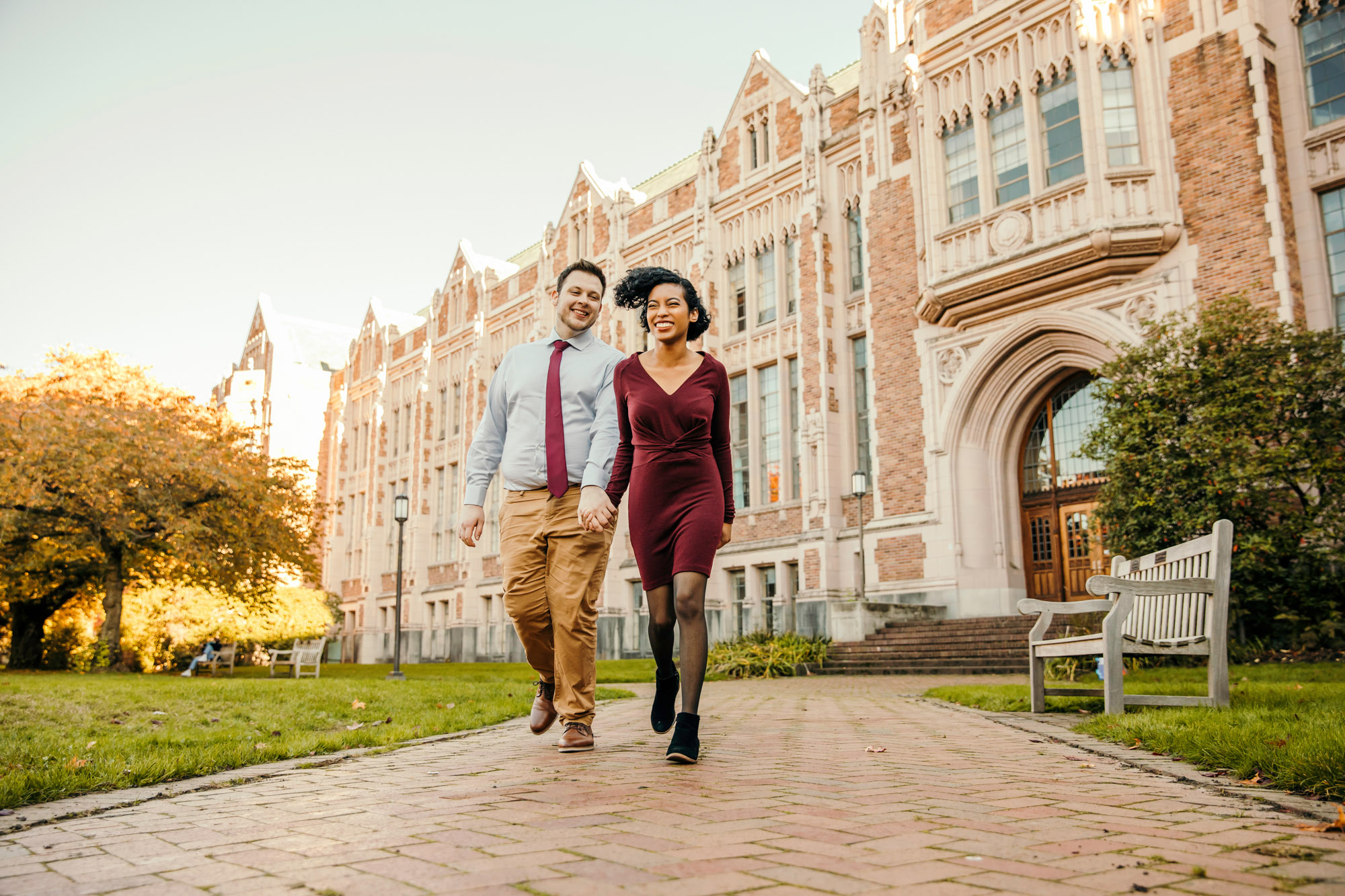 University of Washington engagement session by Seattle wedding photographer James Thomas Long Photography