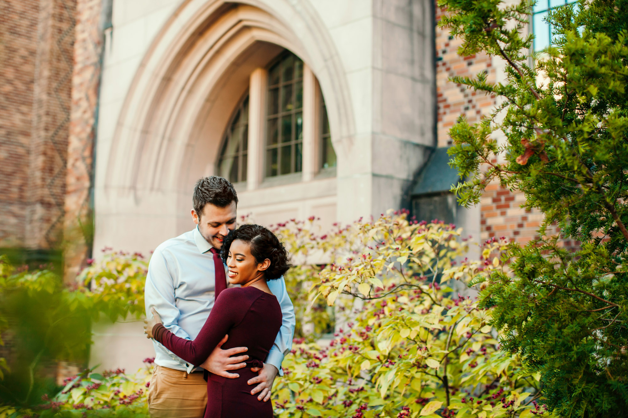 University of Washington engagement session by Seattle wedding photographer James Thomas Long Photography