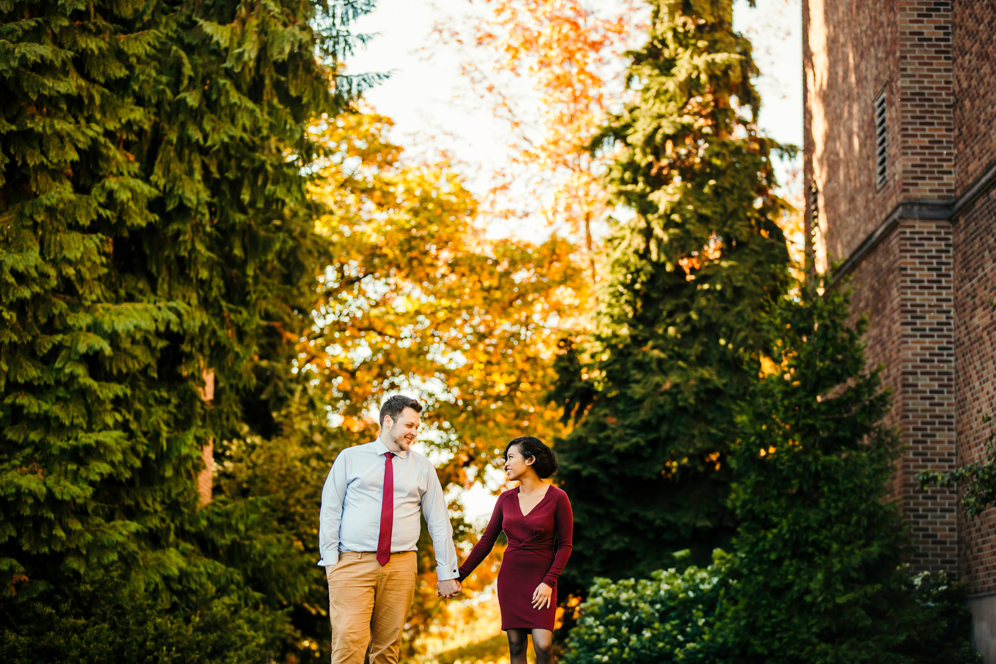 University of Washington engagement session by Seattle wedding photographer James Thomas Long Photography