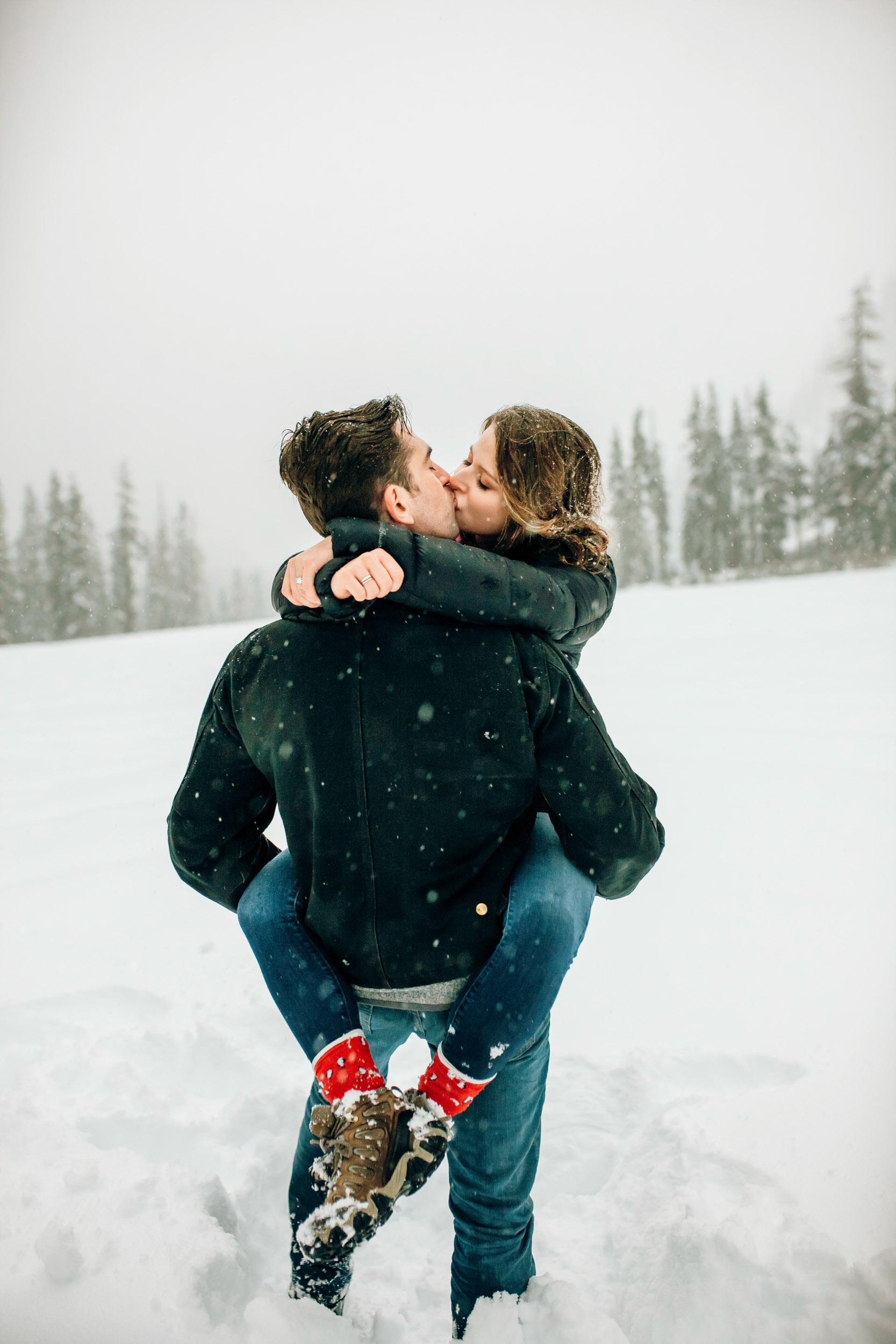 Adventure engagement session in the Cascade Mountains by Seattle wedding photographer James Thomas Long Photography