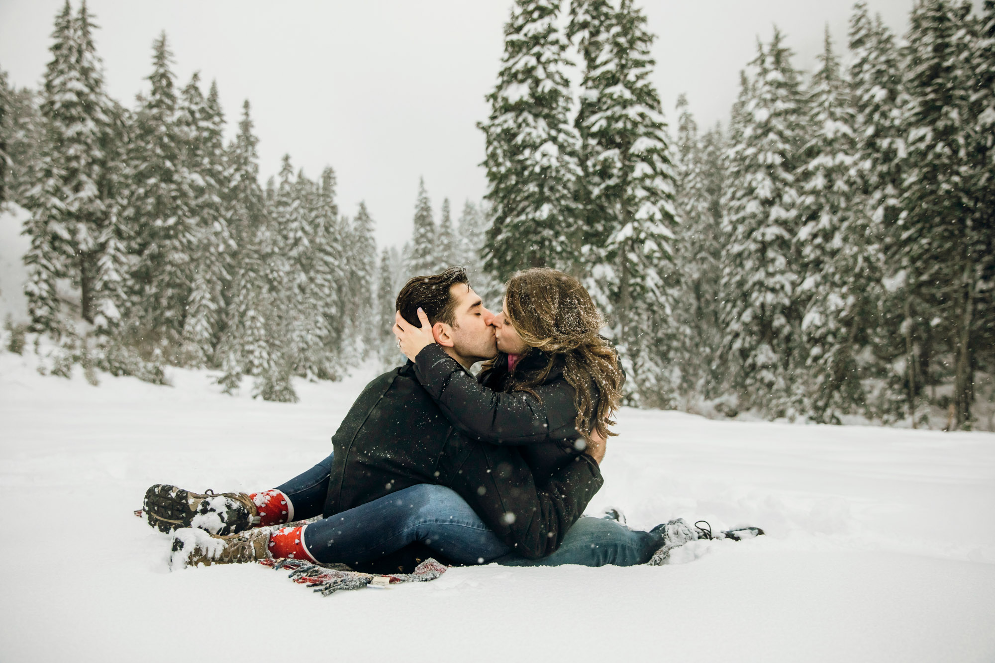 Adventure engagement session in the Cascade Mountains by Seattle wedding photographer James Thomas Long Photography