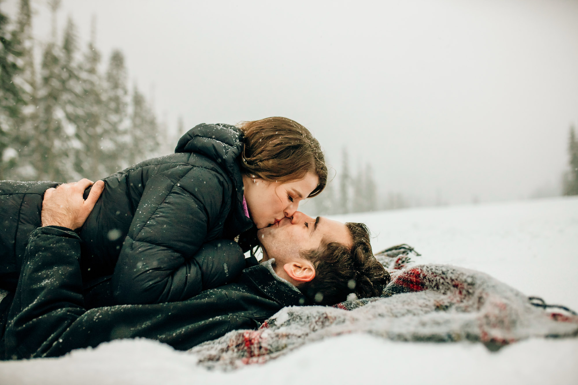 Adventure engagement session in the Cascade Mountains by Seattle wedding photographer James Thomas Long Photography