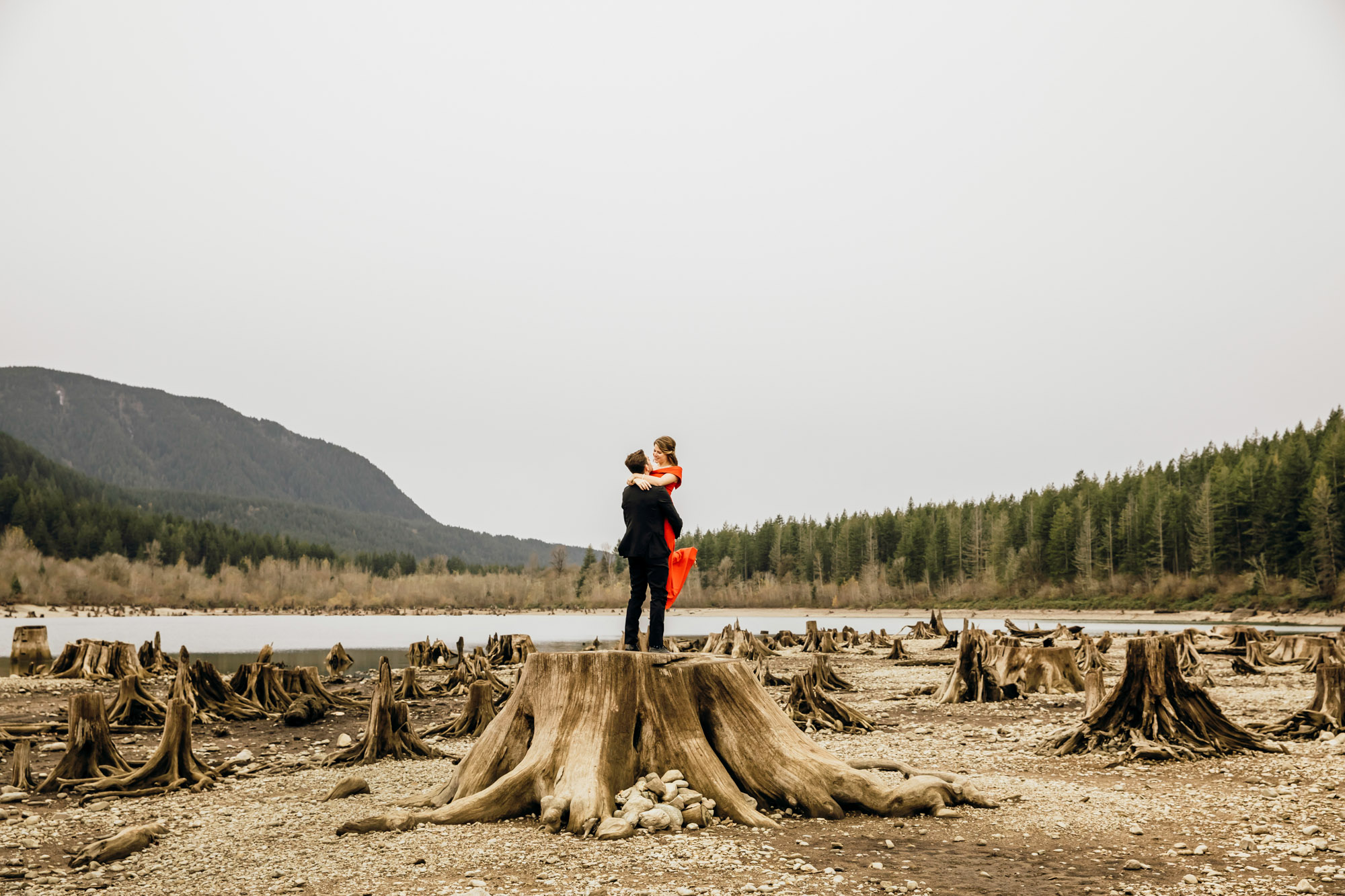 Adventure engagement session in the Cascade Mountains by Seattle wedding photographer James Thomas Long Photography