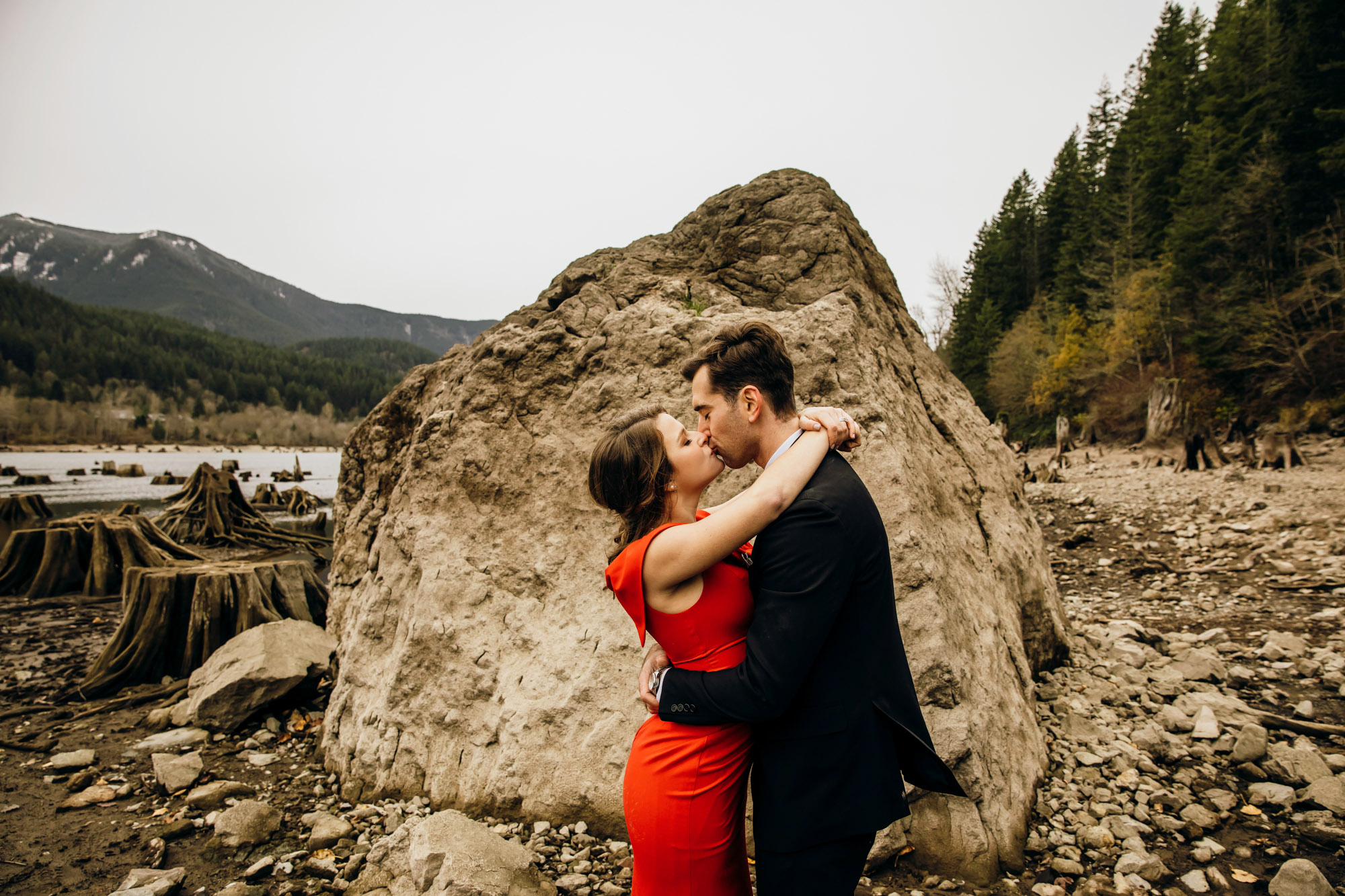 Adventure engagement session in the Cascade Mountains by Seattle wedding photographer James Thomas Long Photography