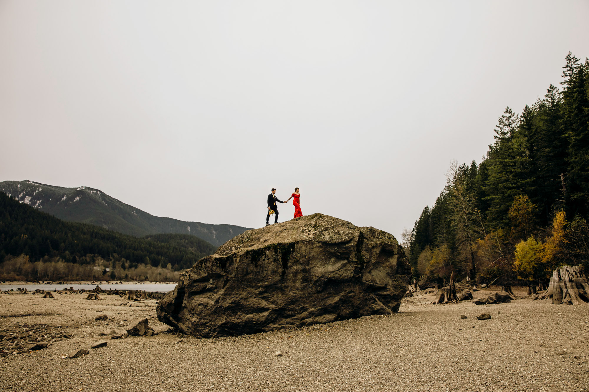 Adventure engagement session in the Cascade Mountains by Seattle wedding photographer James Thomas Long Photography