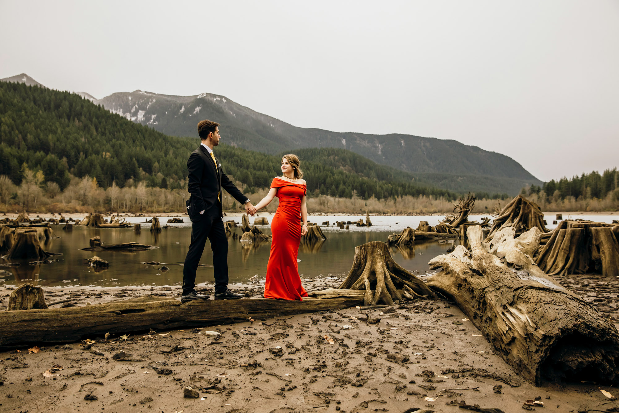 Adventure engagement session in the Cascade Mountains by Seattle wedding photographer James Thomas Long Photography