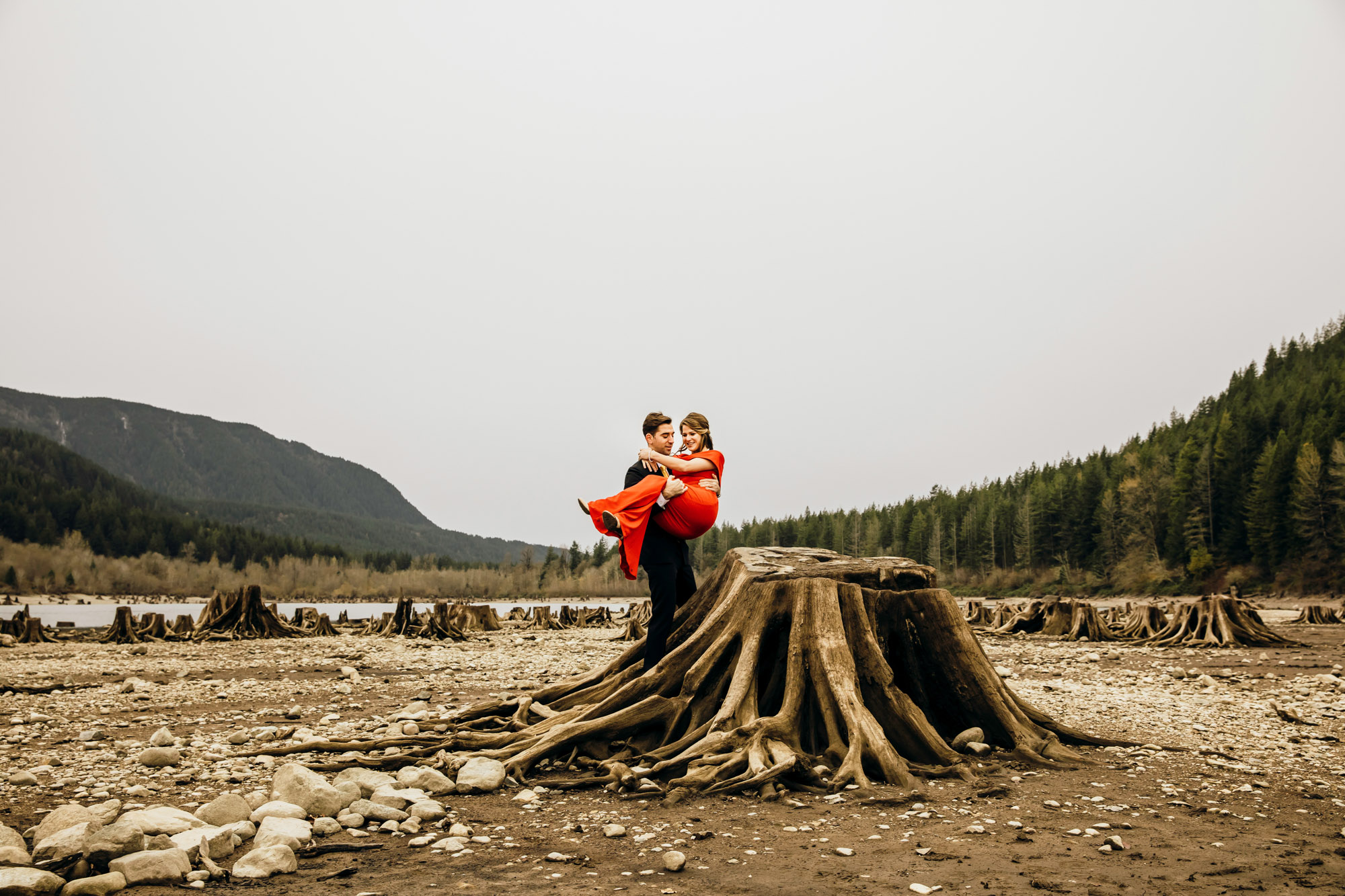 Adventure engagement session in the Cascade Mountains by Seattle wedding photographer James Thomas Long Photography