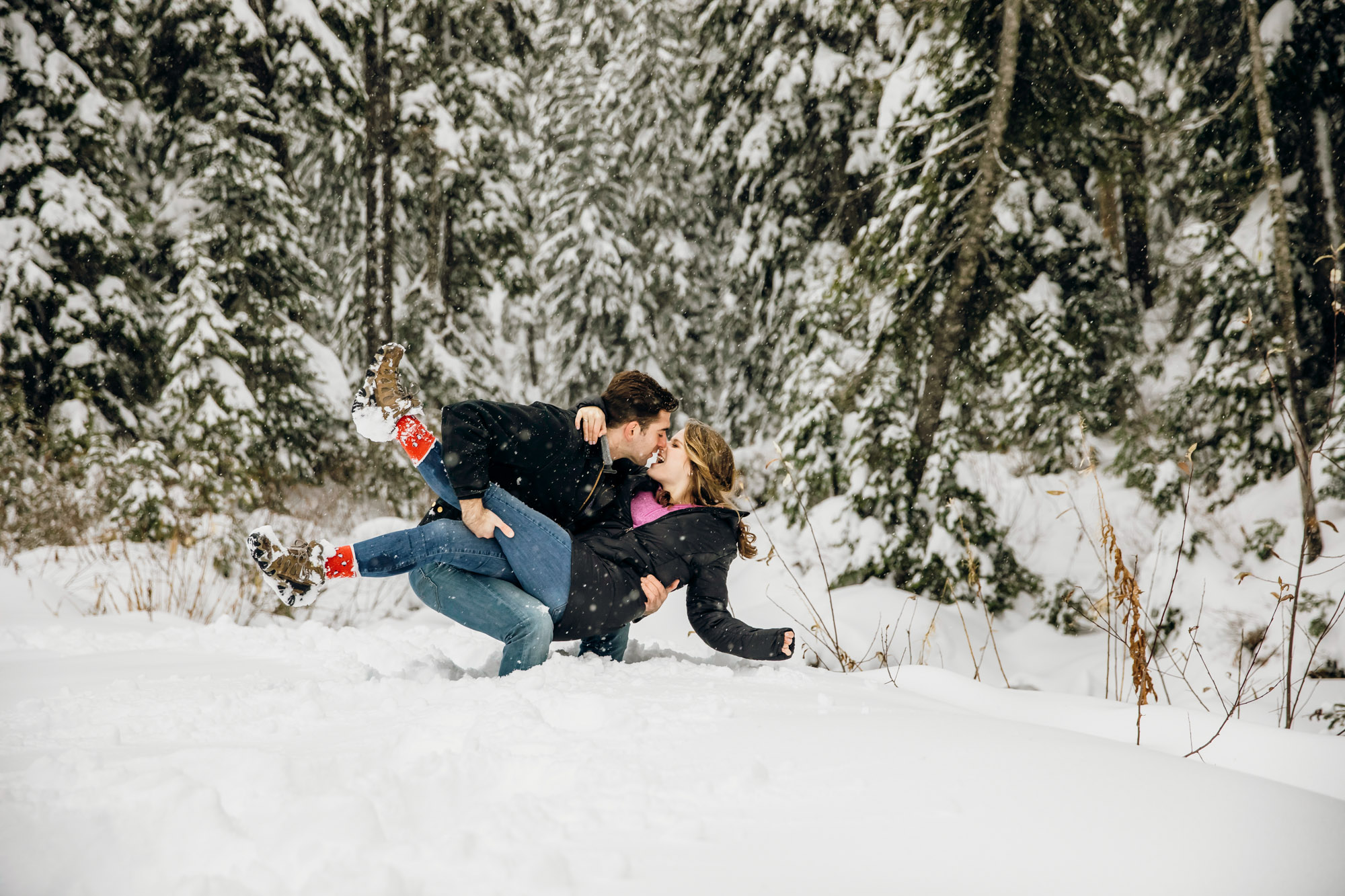 Adventure engagement session in the Cascade Mountains by Seattle wedding photographer James Thomas Long Photography