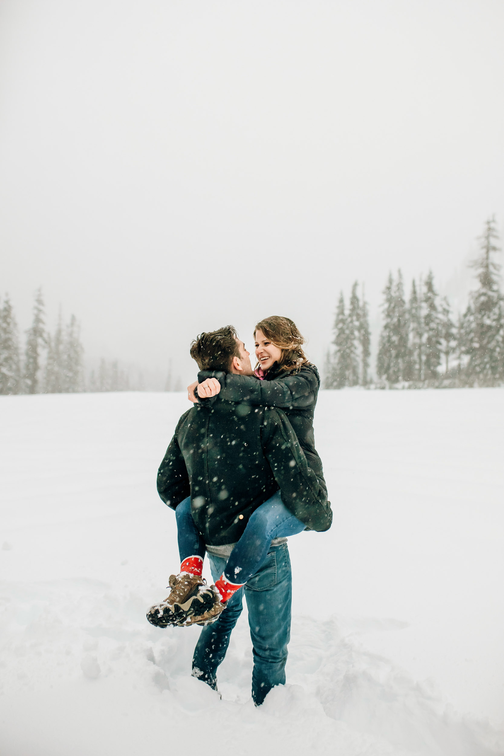 Adventure engagement session in the Cascade Mountains by Seattle wedding photographer James Thomas Long Photography