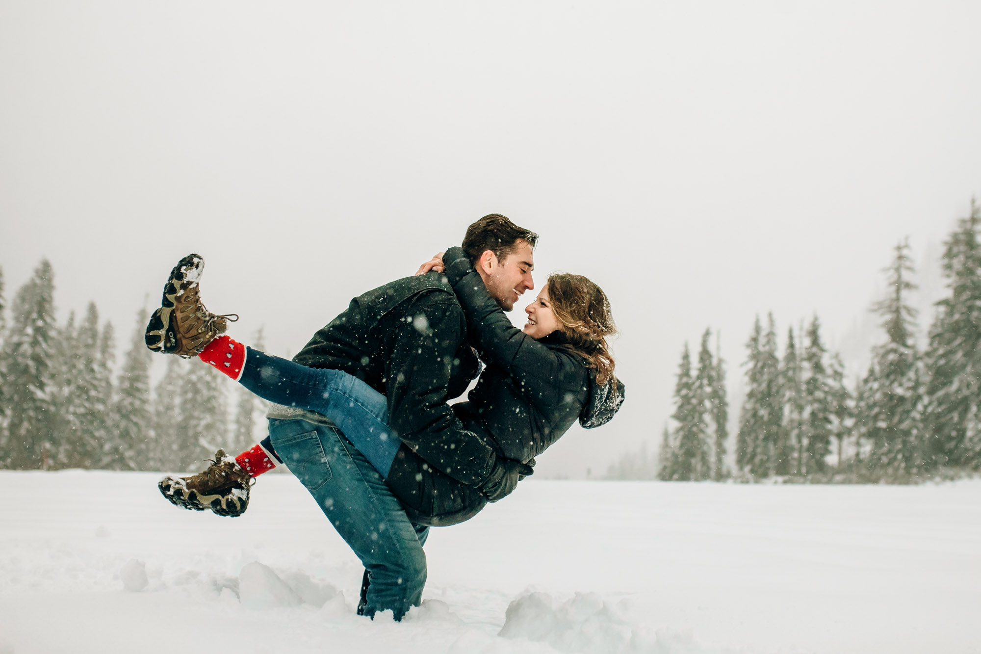 Adventure engagement session in the Cascade Mountains by Seattle wedding photographer James Thomas Long Photography