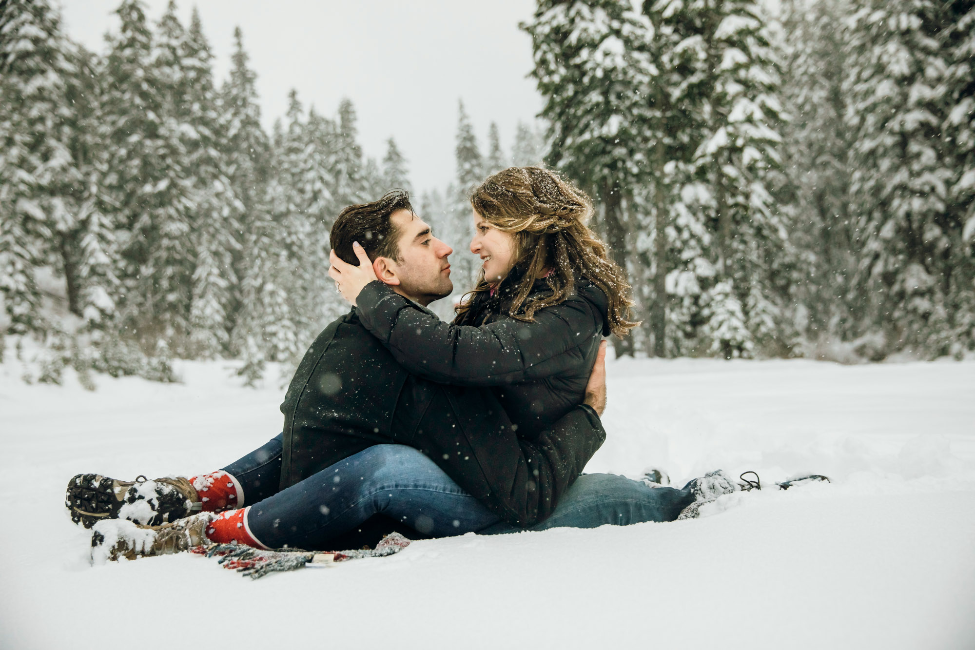 Adventure engagement session in the Cascade Mountains by Seattle wedding photographer James Thomas Long Photography