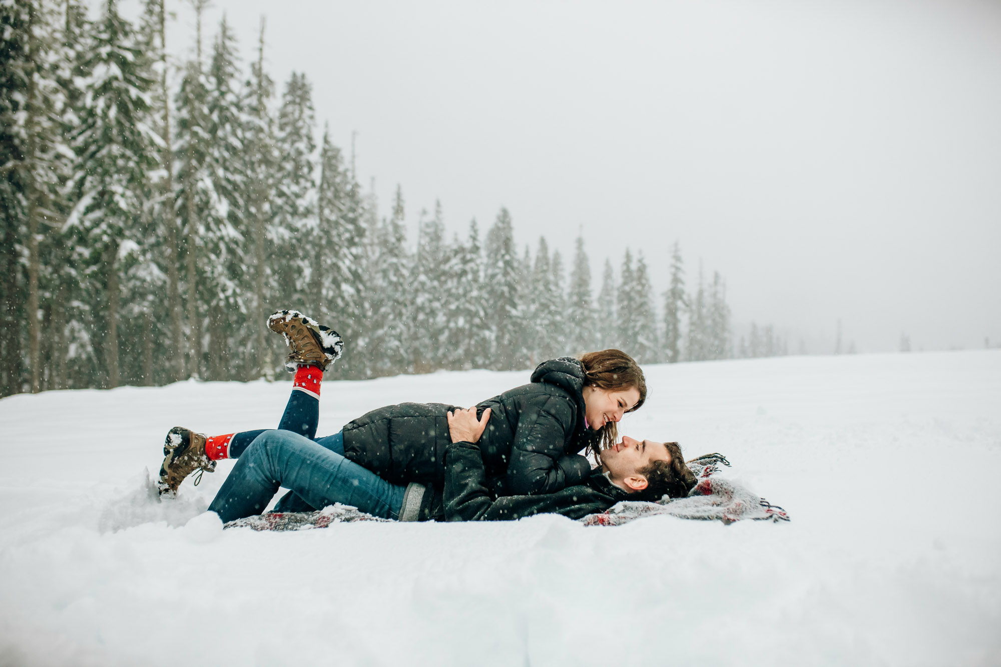 Adventure engagement session in the Cascade Mountains by Seattle wedding photographer James Thomas Long Photography