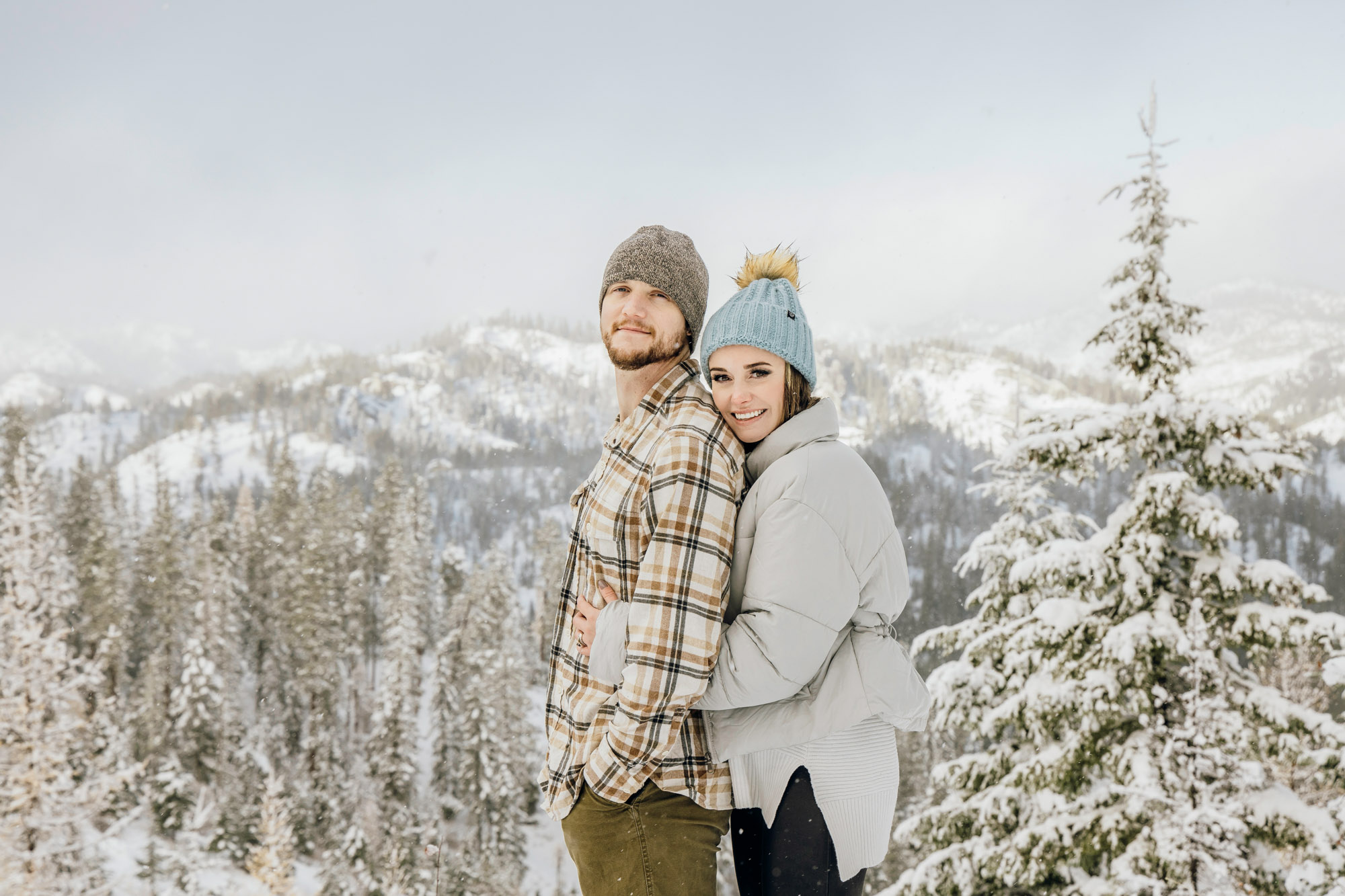 Adventure engagement session in the snow by Seattle wedding photographer James Thomas Long Photography