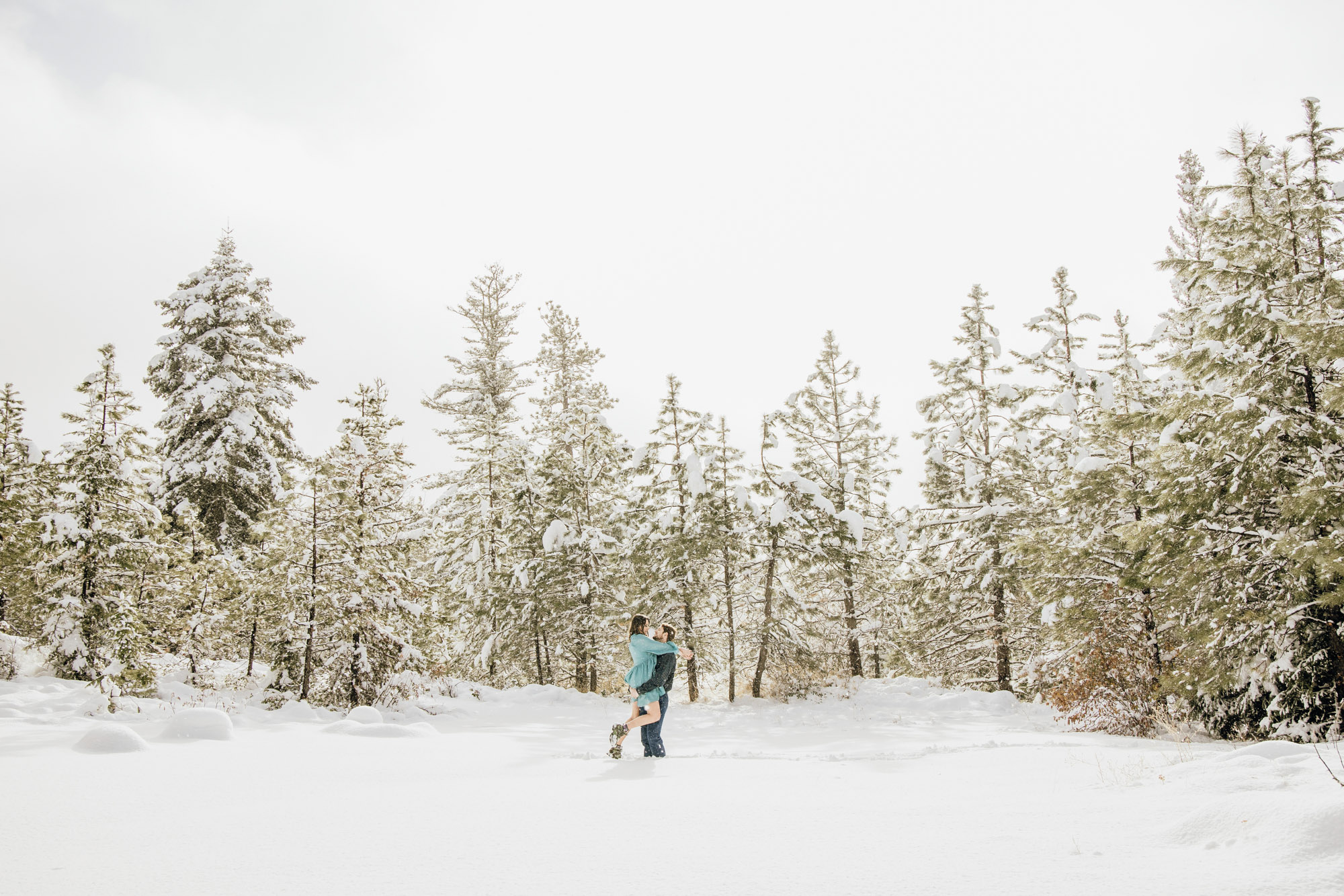 Adventure engagement session in the snow by Seattle wedding photographer James Thomas Long Photography