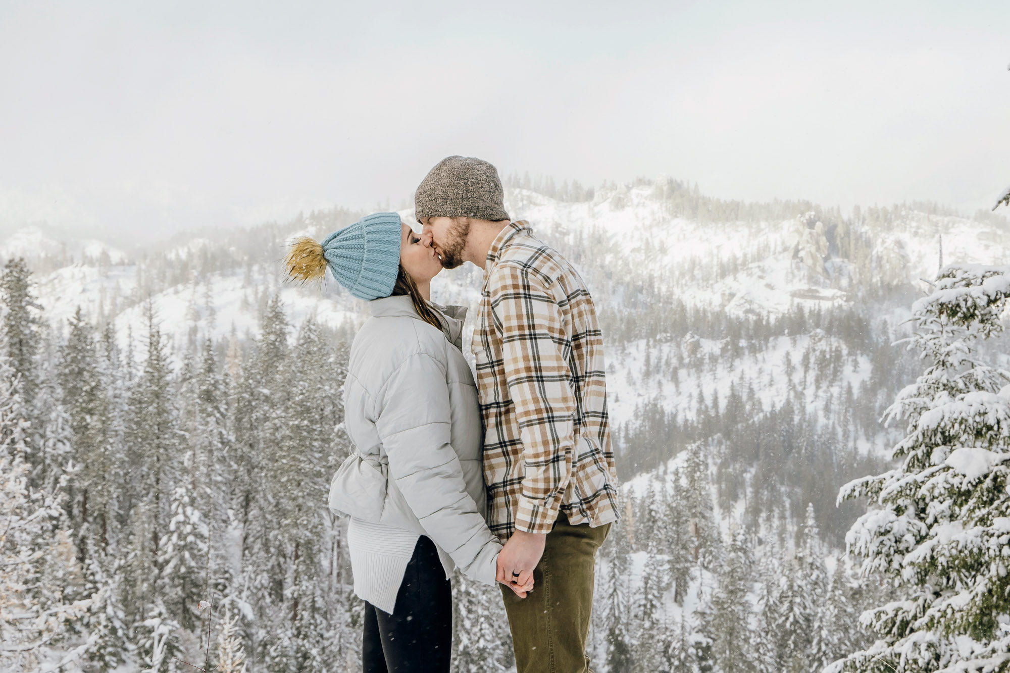 Adventure engagement session in the snow by Seattle wedding photographer James Thomas Long Photography