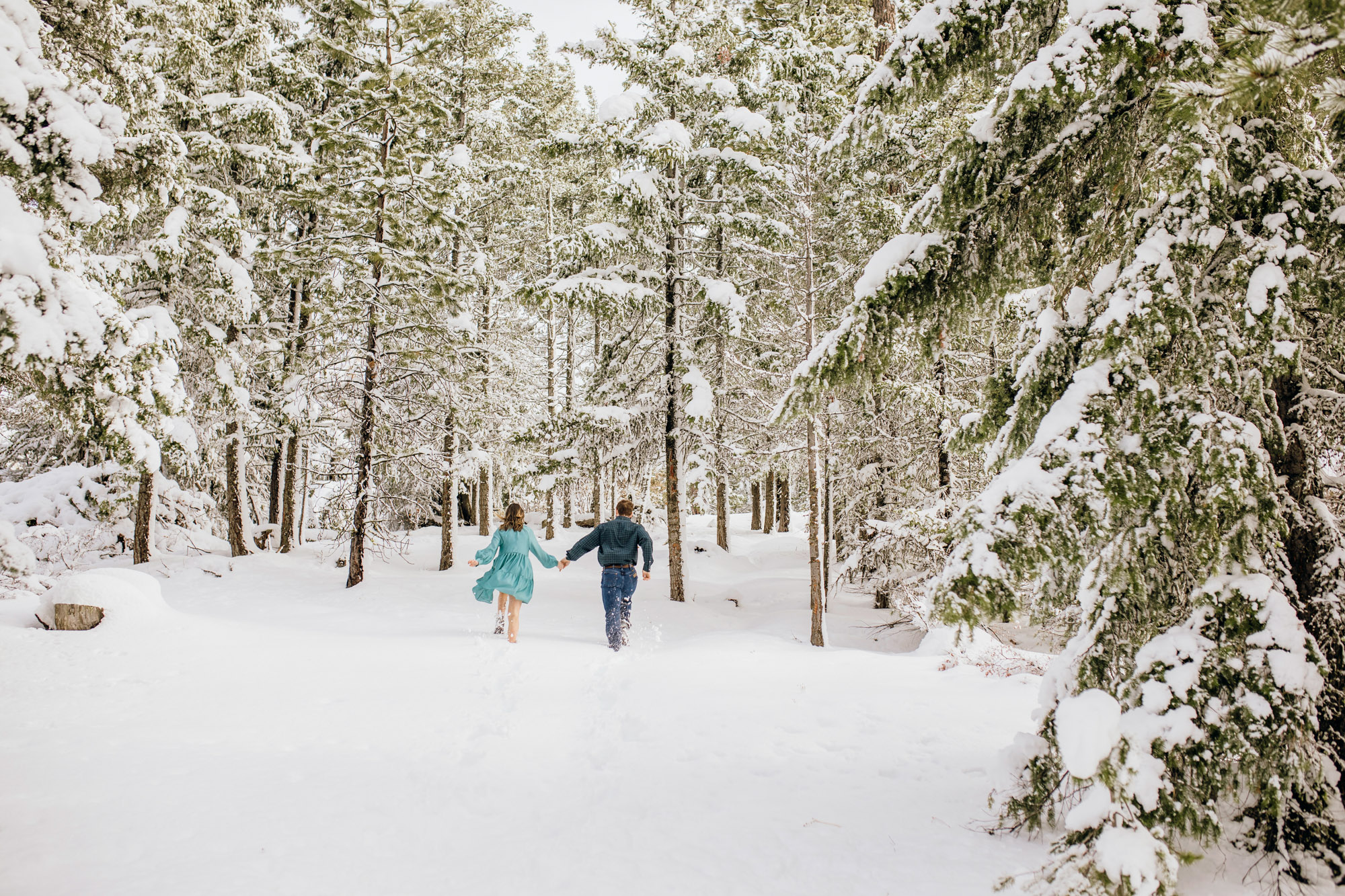 Adventure engagement session in the snow by Seattle wedding photographer James Thomas Long Photography