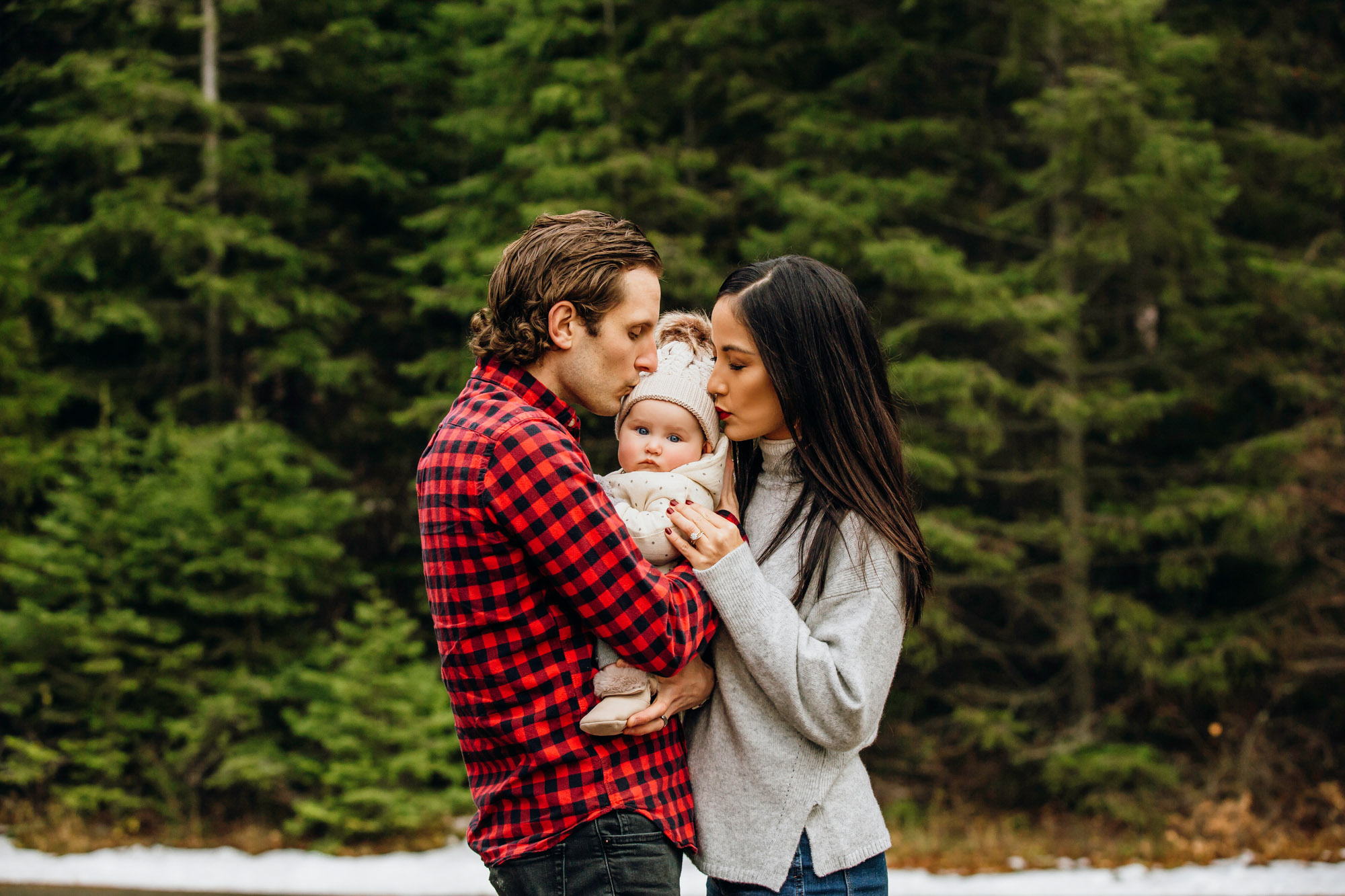 Family and baby session in the Cascade mountains by Seattle family photographer James Thomas Long Photography