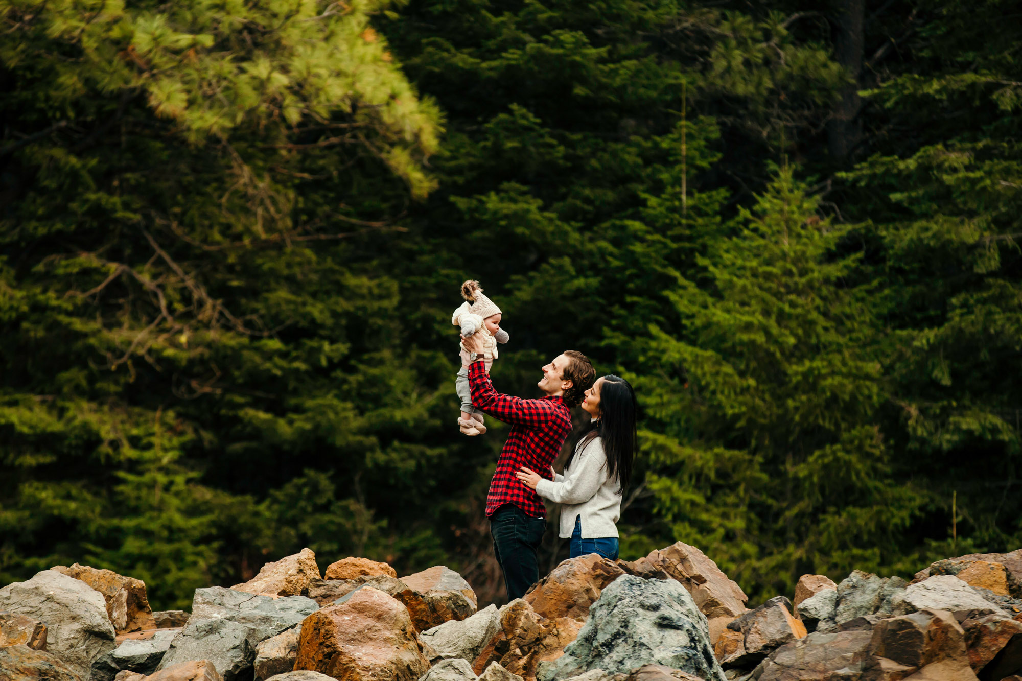 Family and baby session in the Cascade mountains by Seattle family photographer James Thomas Long Photography