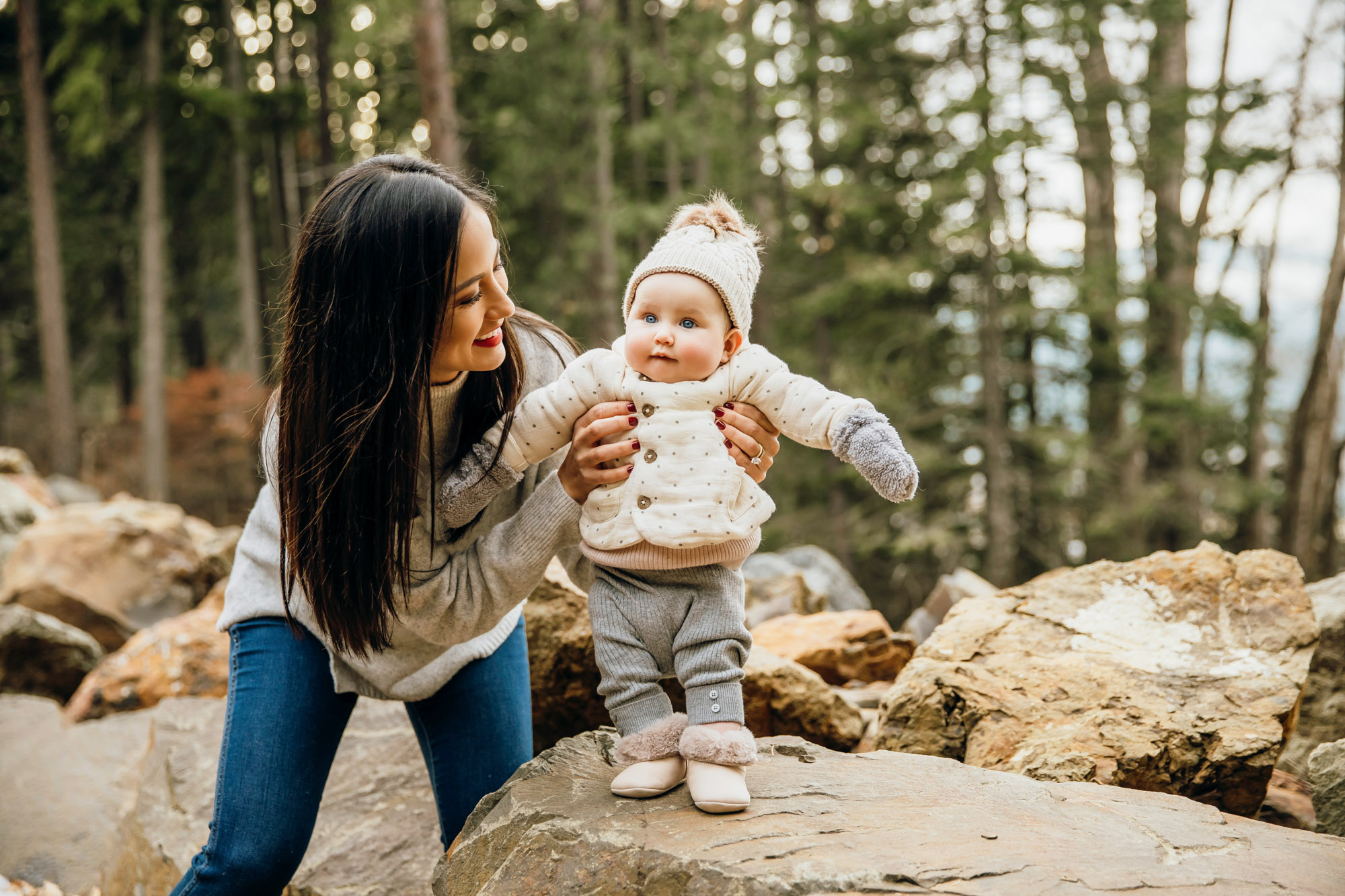 Family and baby session in the Cascade mountains by Seattle family photographer James Thomas Long Photography