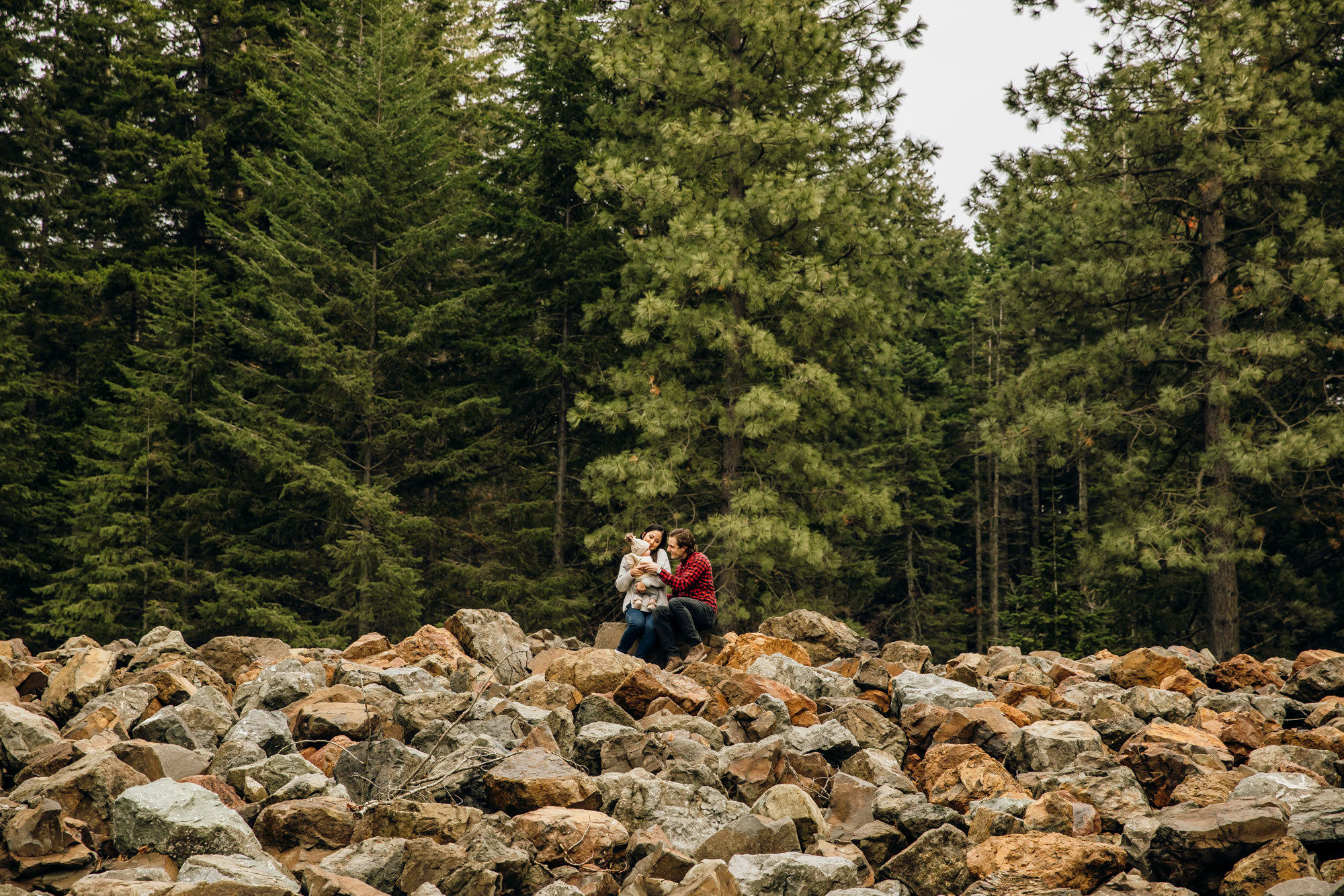 Family and baby session in the Cascade mountains by Seattle family photographer James Thomas Long Photography