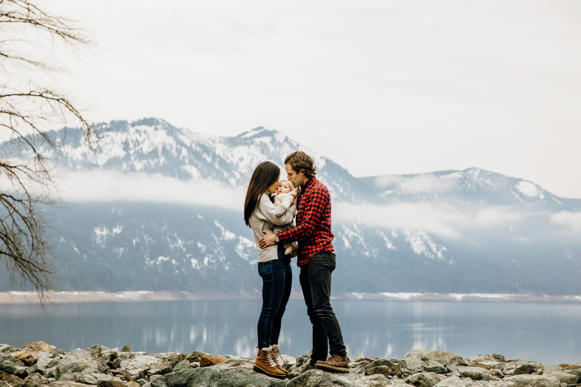 Family and baby session in the Cascade mountains by Seattle family photographer James Thomas Long Photography