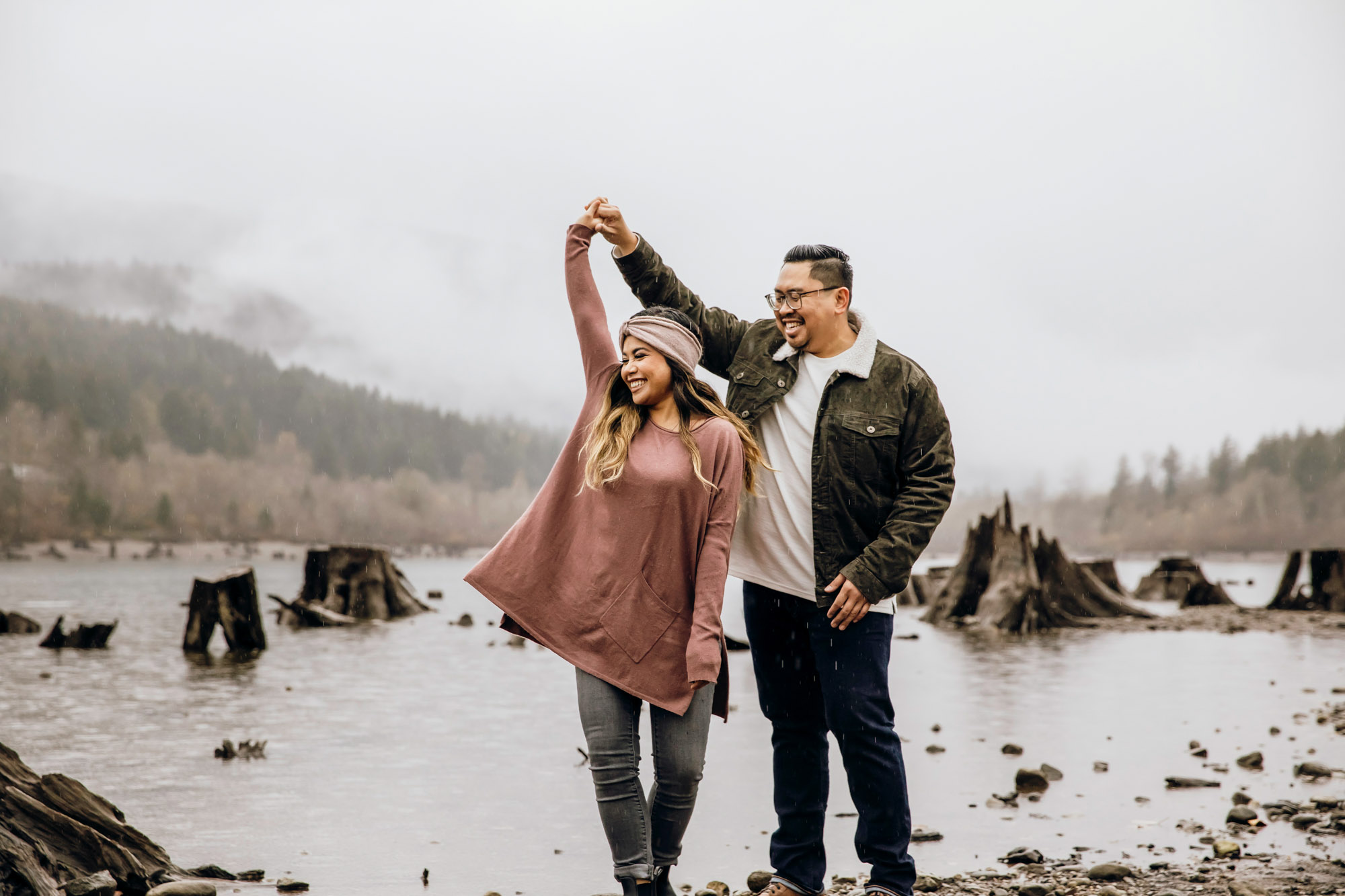 Snoqualmie and North Bend engagement session by Seattle wedding photographer James Thomas Long Photography