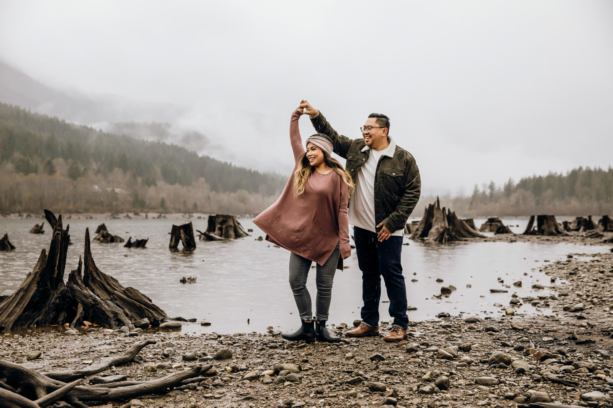 Snoqualmie and North Bend engagement session by Seattle wedding photographer James Thomas Long Photography