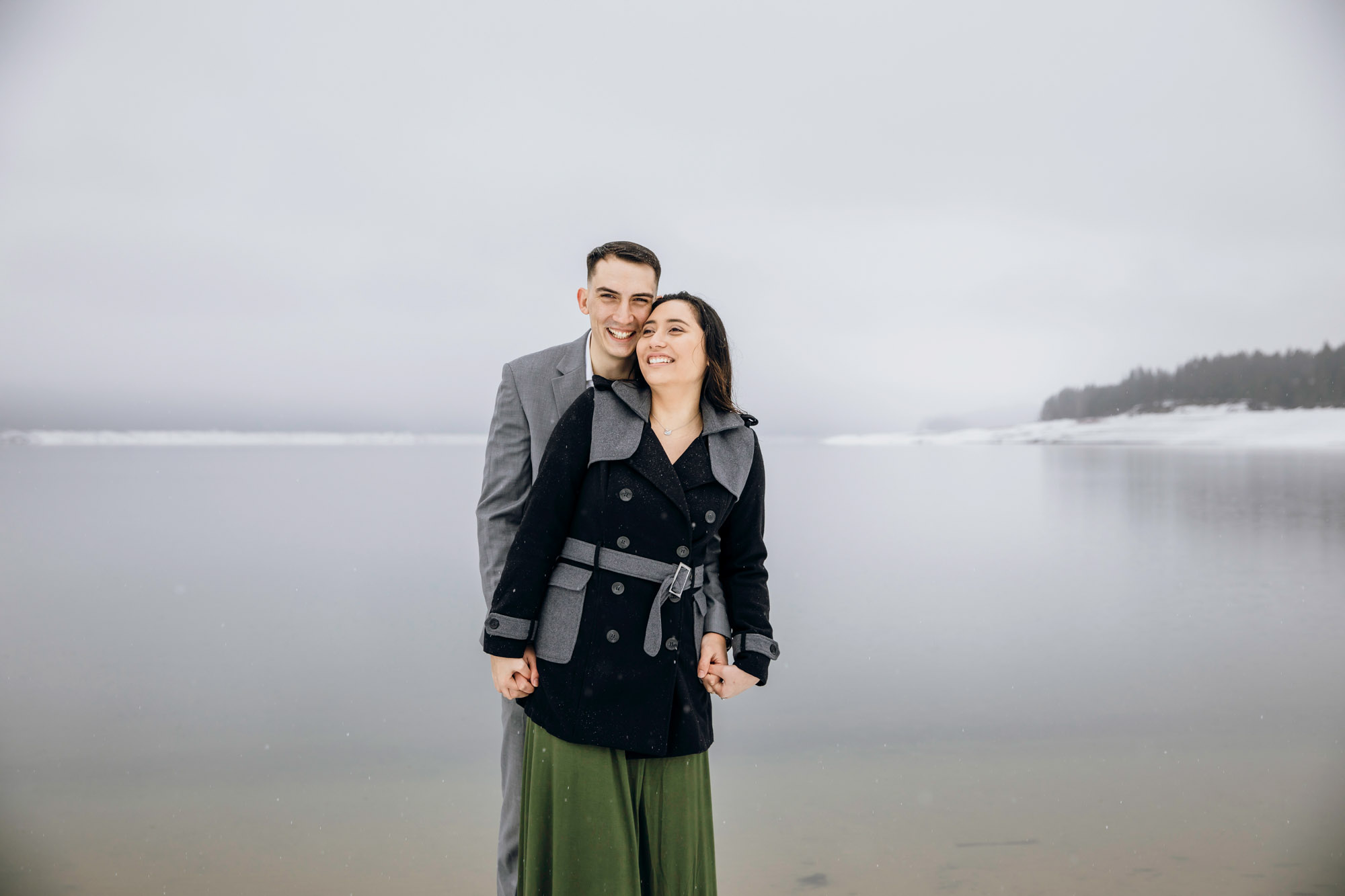 Cle Elum engagement session in the snow by Seattle wedding photographer James Thomas Long Photography